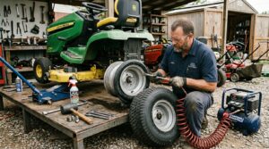 Lawn Mower Tire Flat Off Rim