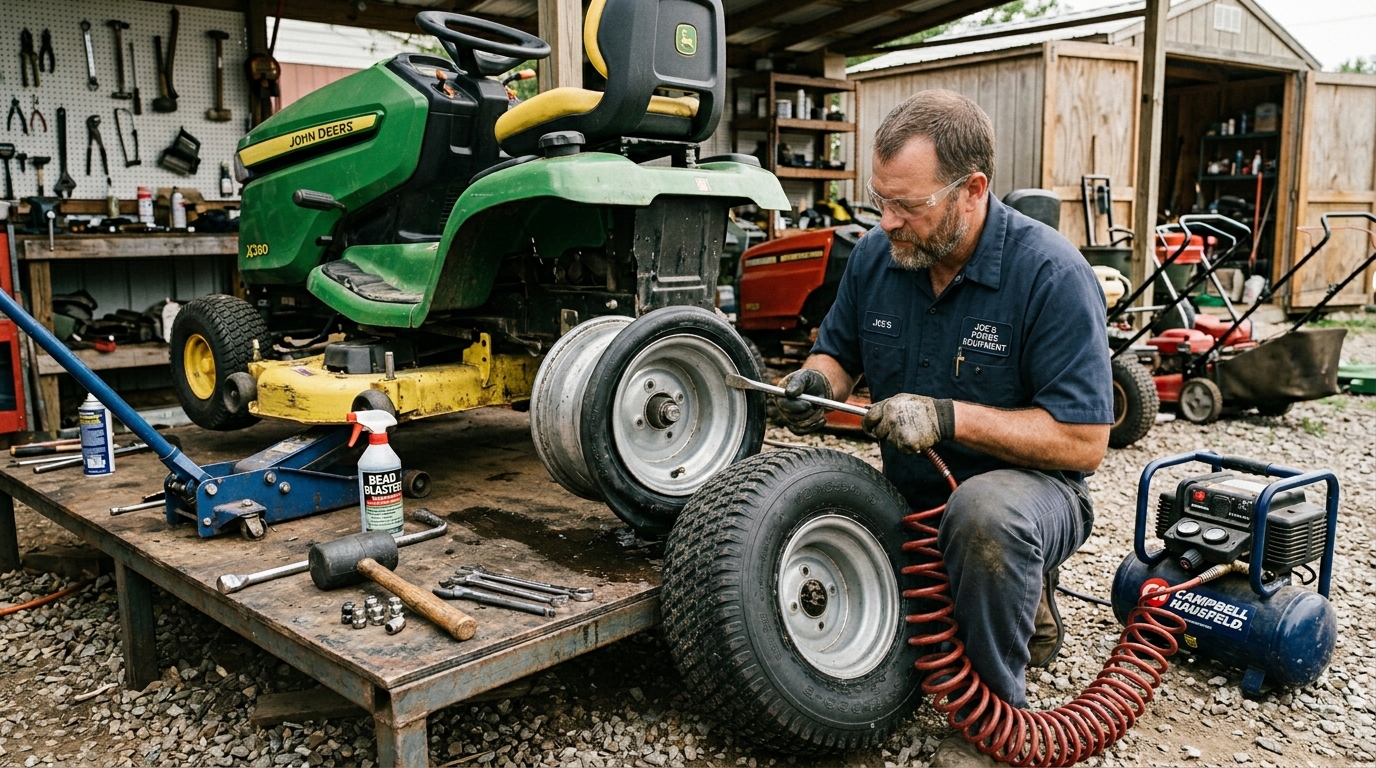 Lawn Mower Tire Flat Off Rim