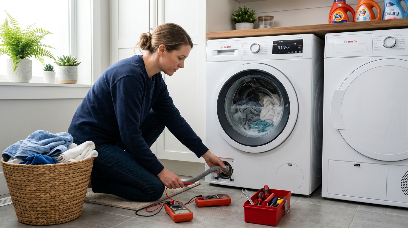 Washer Stuck on Rinse Cycle
