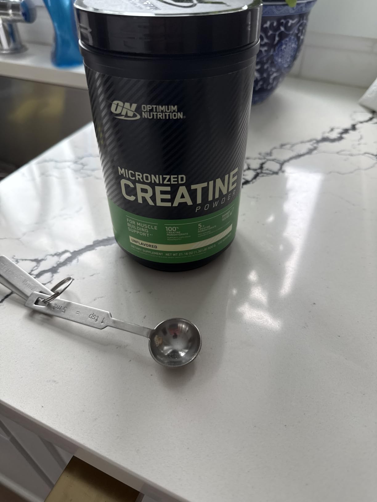 Optimum Nutrition Creatine, Micronized Creatine Monohydrate Powder, Supports Strength & Recovery, Banned Substance Tested, Unflavored, 5g per Serving, 120 Servings customer photo 2