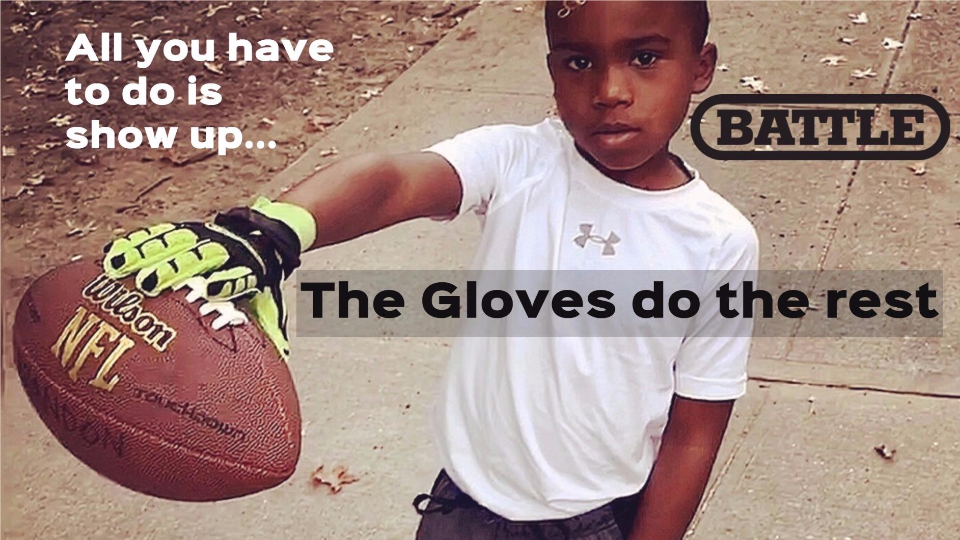Battle Sports Ultra-Stick Wide Receiver Football Gloves - Adult & Youth Football Gloves customer photo 2