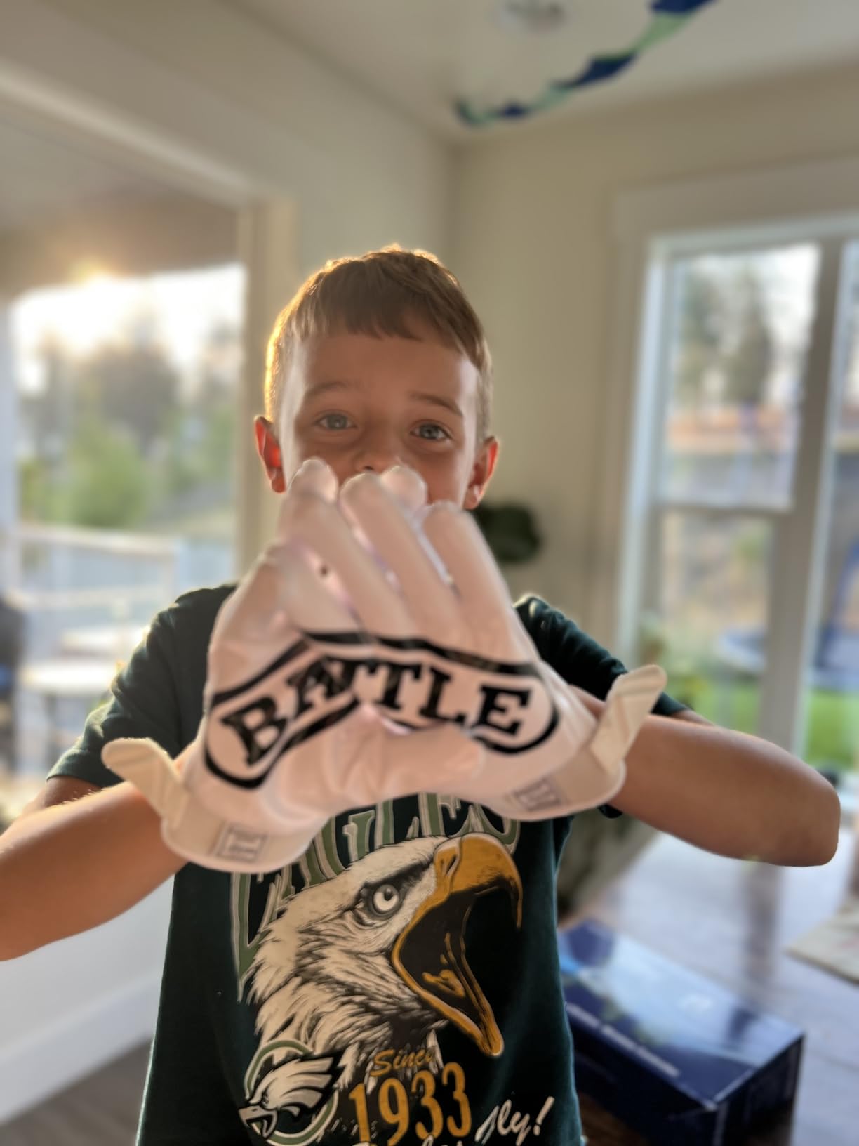 Battle Double Threat Wide Receiver Football Gloves - Ultra Stick Grip, Compression Fit (Runs Tight - Size Up If Between Sizes), Youth & Adult Football Gloves customer photo 2
