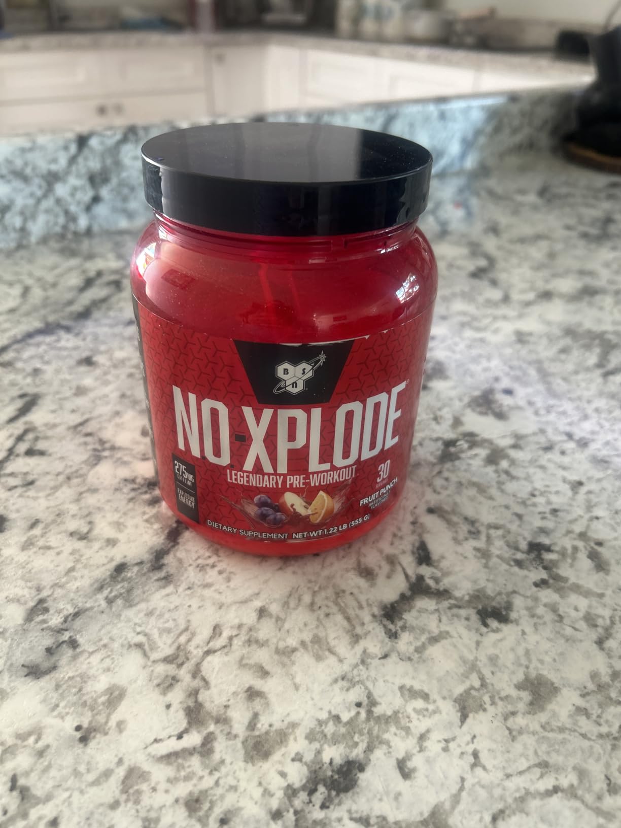 BSN N.O.-XPLODE Pre Workout Supplement with Creatine, Beta-Alanine, and Energy, Fruit Punch, 60 Servings, 2.45 Pound (Packaging May Vary) customer photo 1