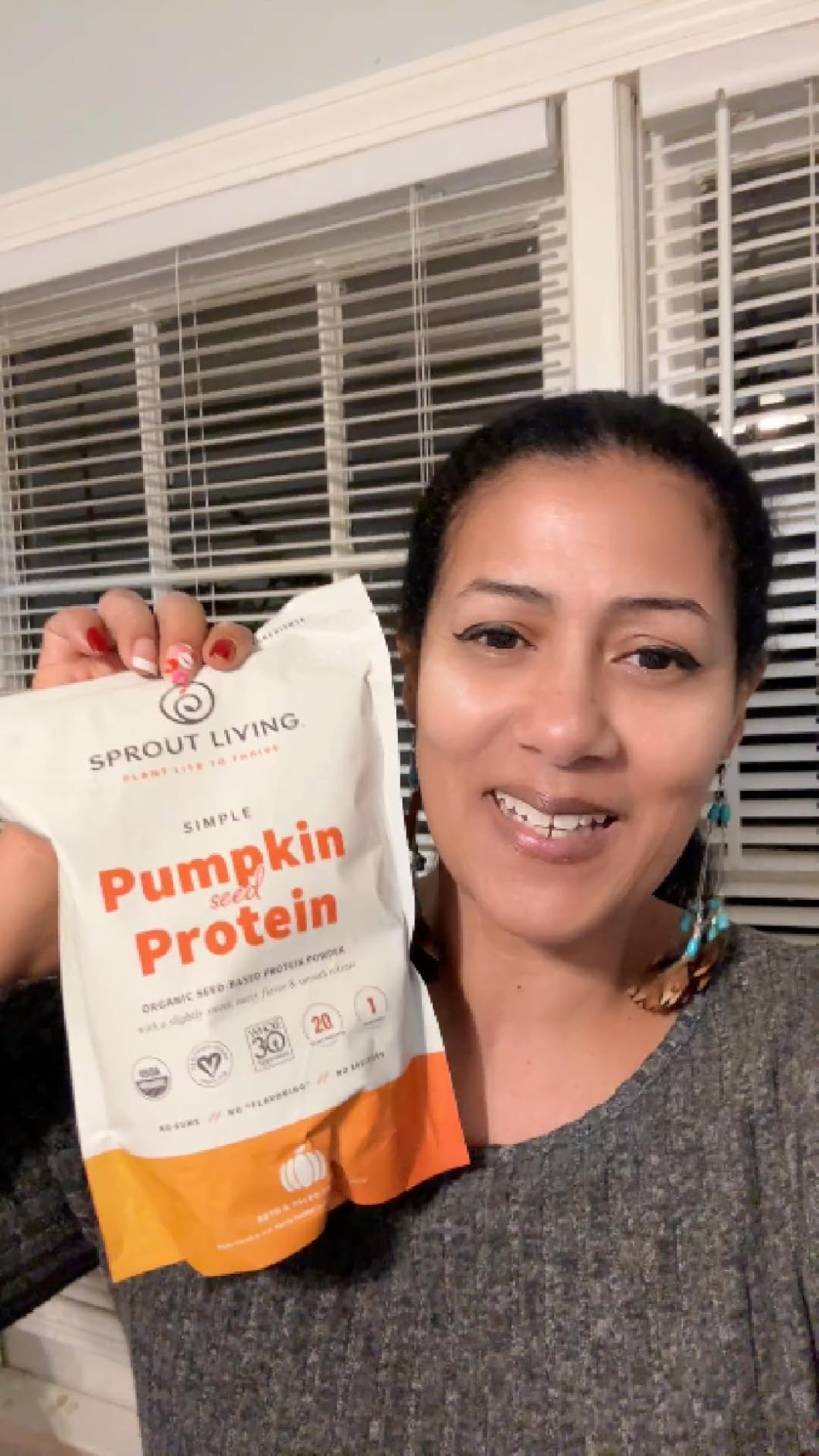 Sprout Living Organic Pumpkin Seed Protein Powder, Unflavored, 20g Plant Based Protein, Non-GMO, Vegan, Gluten Free (1 Pound, 15 Servings) customer photo 1