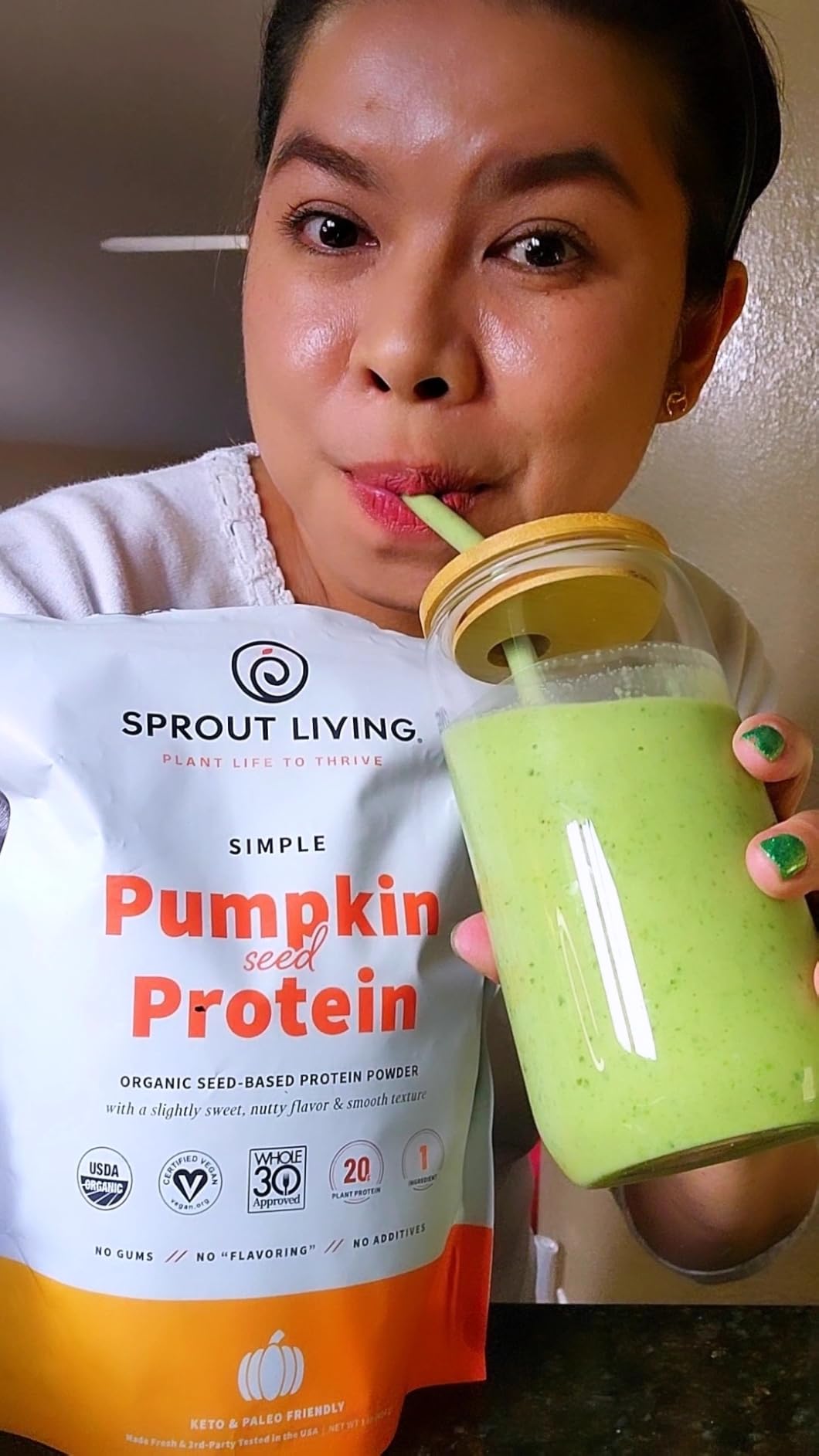 Sprout Living Organic Pumpkin Seed Protein Powder, Unflavored, 20g Plant Based Protein, Non-GMO, Vegan, Gluten Free (1 Pound, 15 Servings) customer photo 2