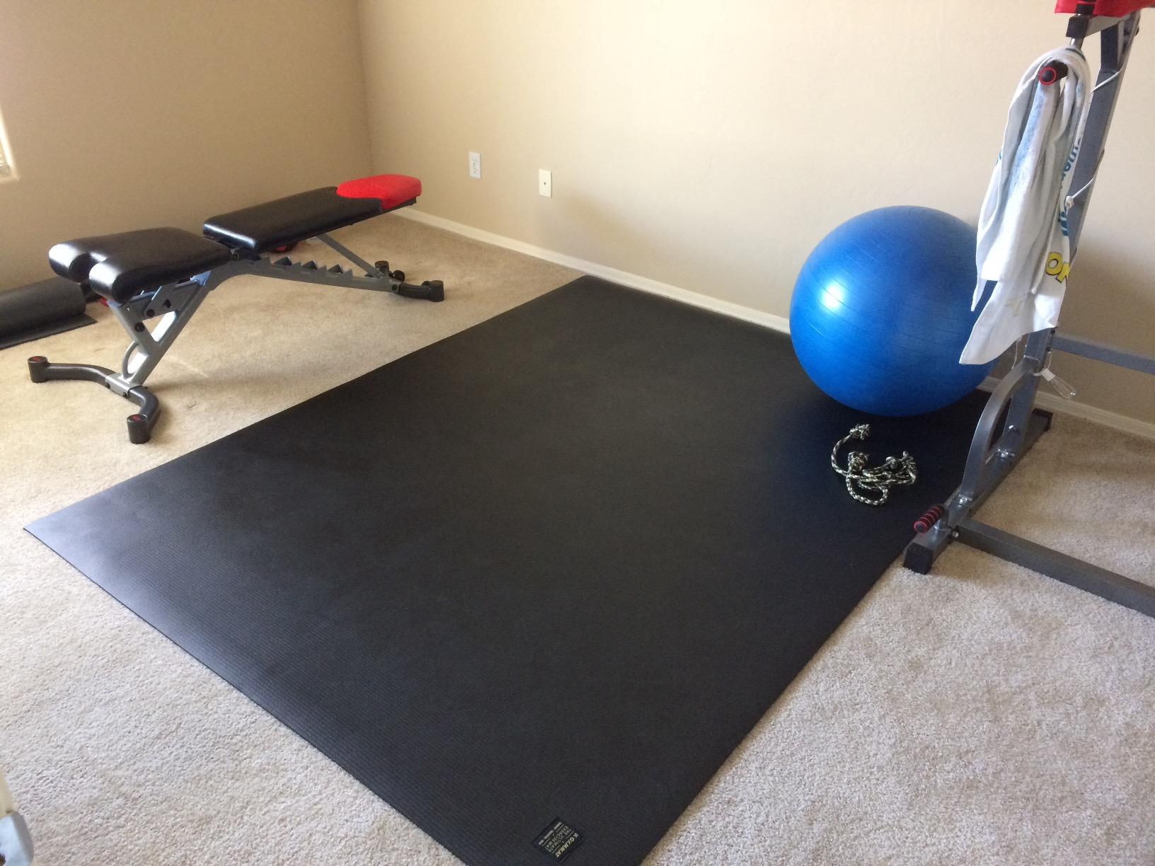 GXMMAT Extra Large Exercise Mat 16'x6'/12'x6'/10'x6'/8'x6'(7mm), Extra Wide Workout Mats for Home Gym Flooring, Non-Slip Thick Durable Cardio Mat for MMA, Plyo, Jump Rope, Weights, Fitness, Shoe-Friendly customer photo 1