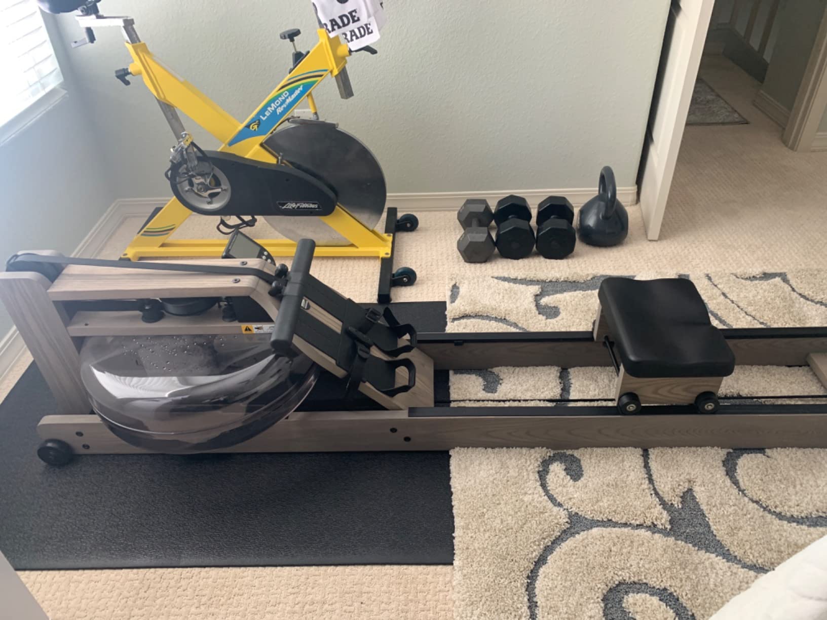 Water Rower Rowing Machine for Home Use | Solid Ash Wood Rower | Water Resistance with Smooth Natural Feel | Full Body Low Impact Cardio Trainer | Upright Space Saving Storage customer photo 2