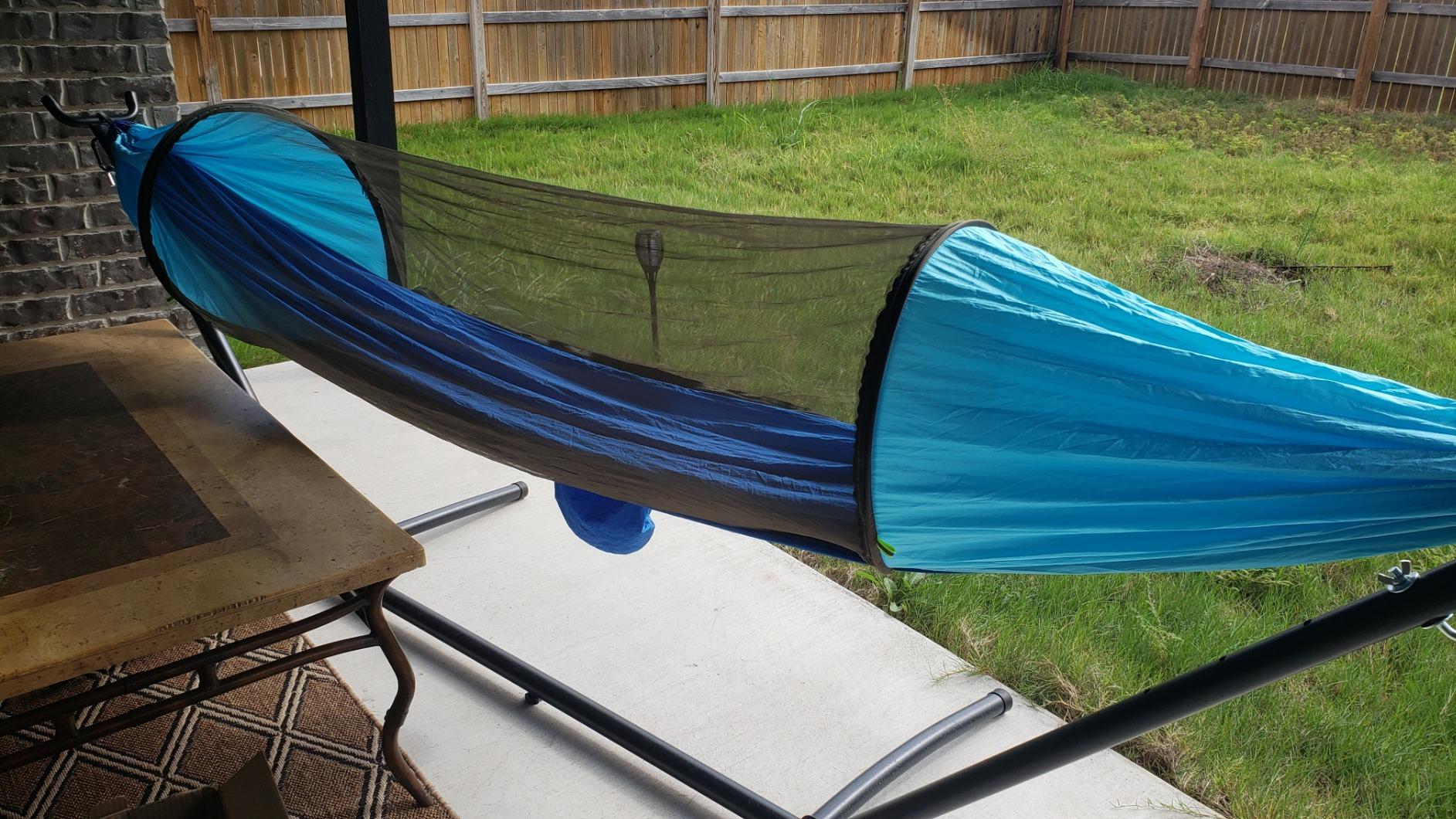G4Free Large Camping Hammock with Mosquito Net and Rain Fly- 2 Person Portable Hammock with Bug Net and Tent Tarp for Outdoor Hiking Camping Backpacking Travel customer photo 2