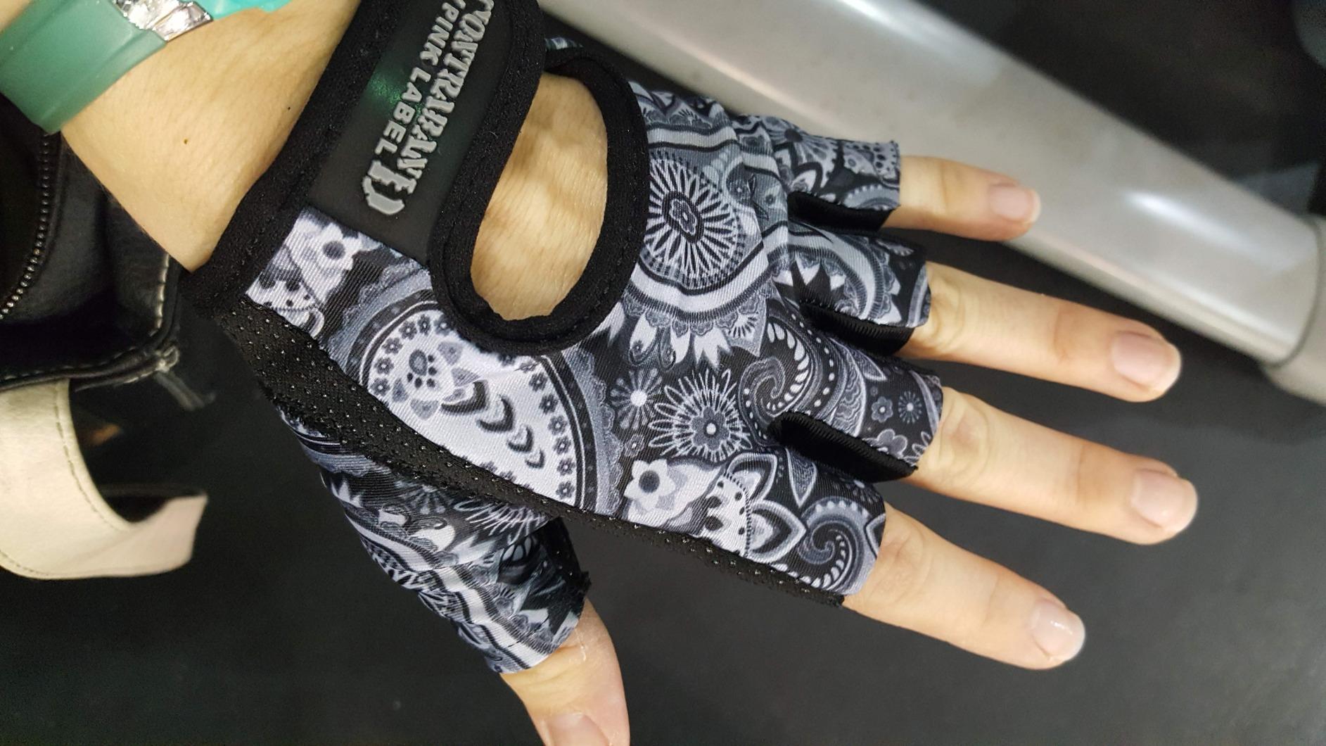 Contraband Pink Label 5387 Womens Design Series Paisley Print Lifting & Rowing Gloves (Pair) - Lightweight Vegan Medium Padded Microfiber Amara Leather w/Griplock Silicone customer photo 2