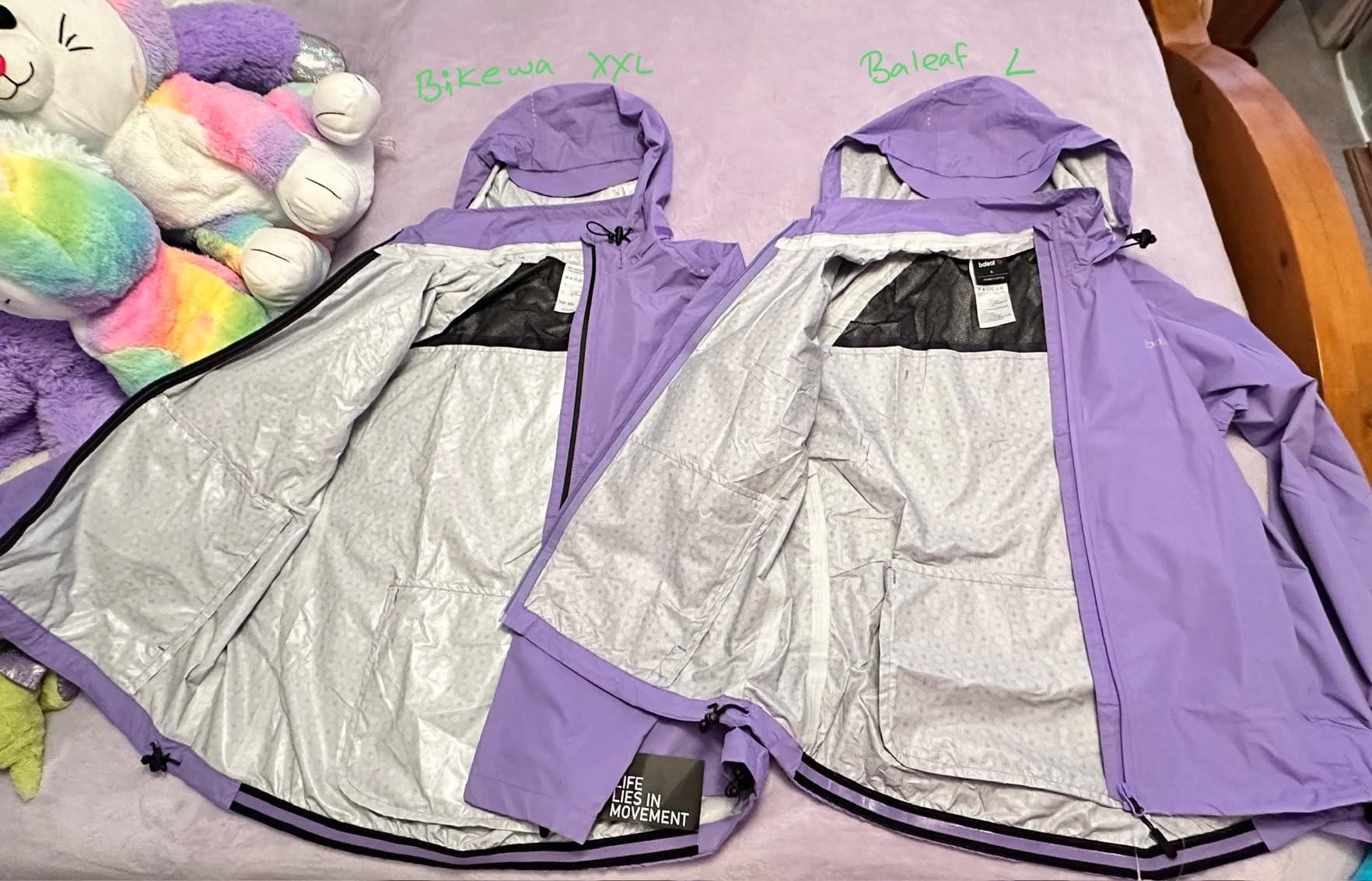baleaf Women's Rain Jackets Waterproof Windbreaker Packable Running Lightweight Cycling Jacket Reflective Hooded customer photo 1