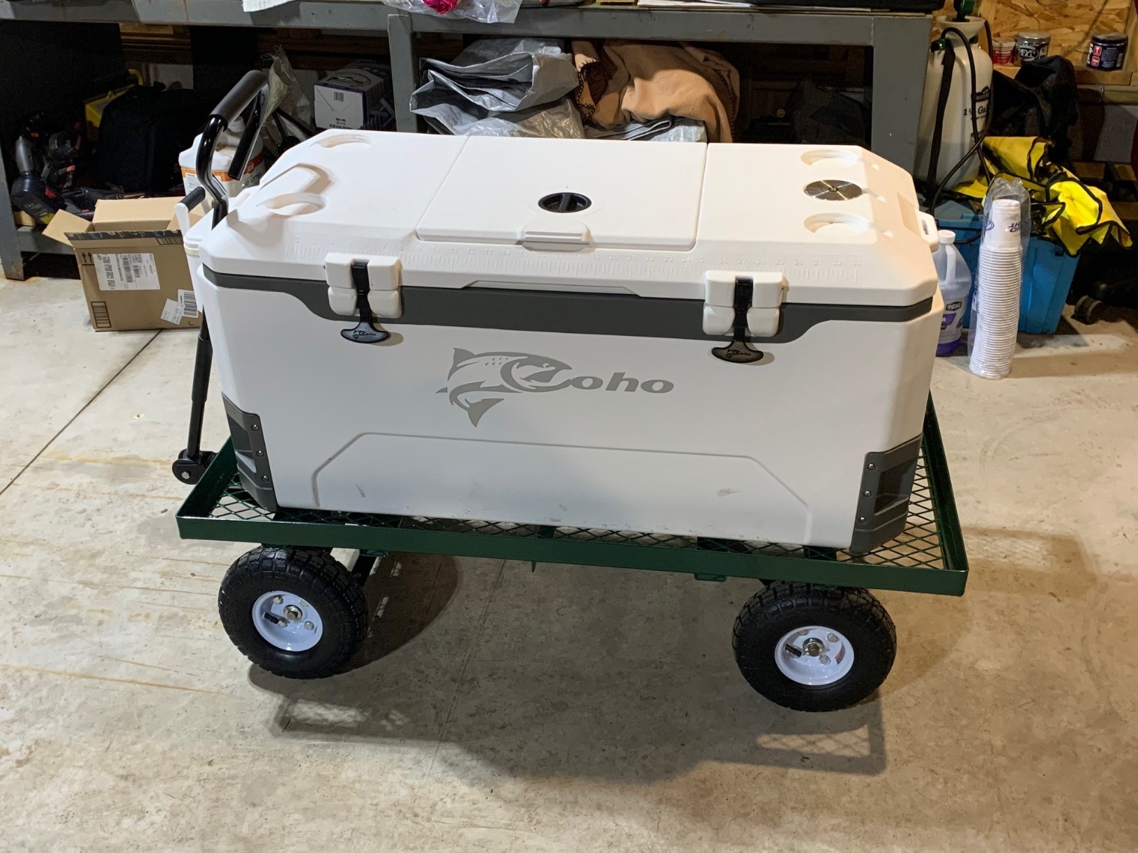 COHO 165QT Insulated Hard Cooler with Fish Ruler, Removable Cup Holders, Magnetic Disc & Tie-Down Loops, Ice Chest for Camping, Boating & Outdoor Use, Keeps Ice Up to 7 Days customer photo 1