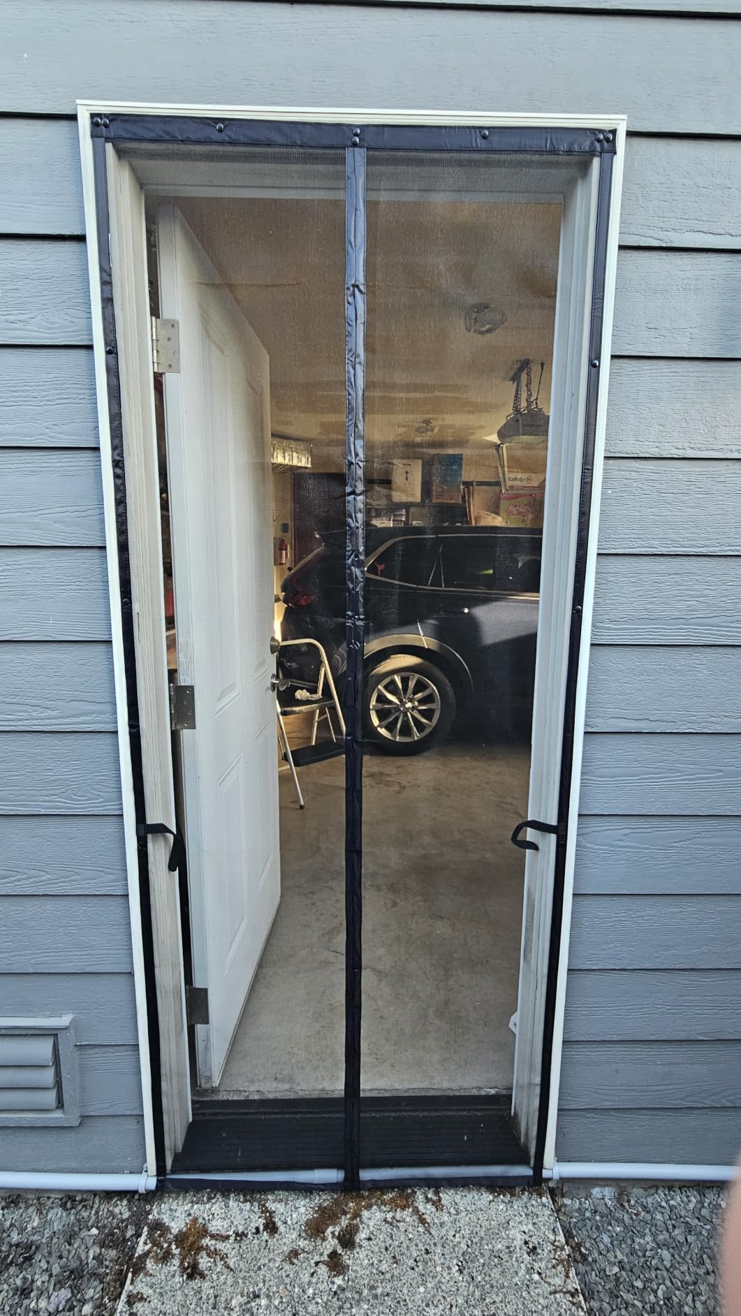 FEGO Garage Door Screen 16x7FT, Magnetic Screen Door with Retractable Fiberglass Mesh and Heavy Duty Weighted Bottom, Easy Assembly & Pass, Hands Free w/ 40 Magnets for 2 Car Garage/Patio/Small Shop customer photo 2