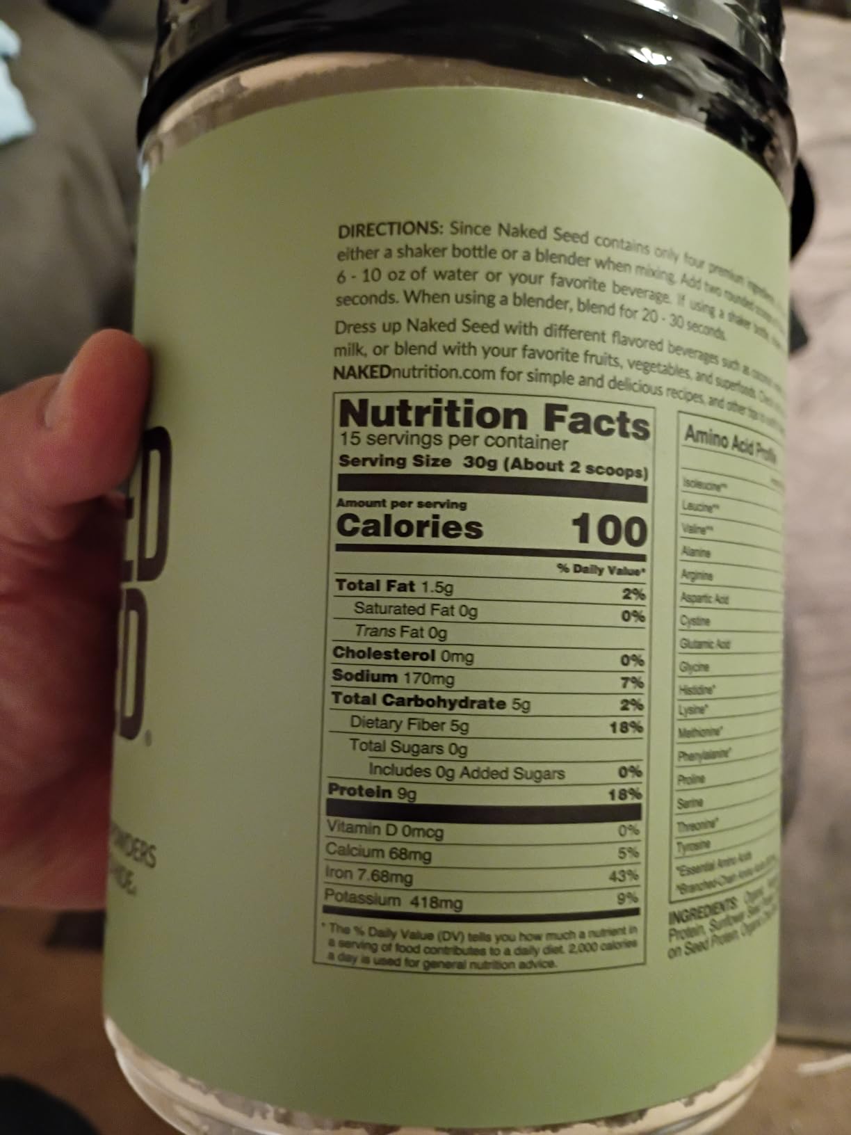 Naked Seed - 4 Seed Protein Powder, Only 4 Ingredients - Chia, Watermelon, Sunflower and Pumpkin Seed - Gluten-Free, Soy Free, Vegan, No GMOs (15 Servings) customer photo 2