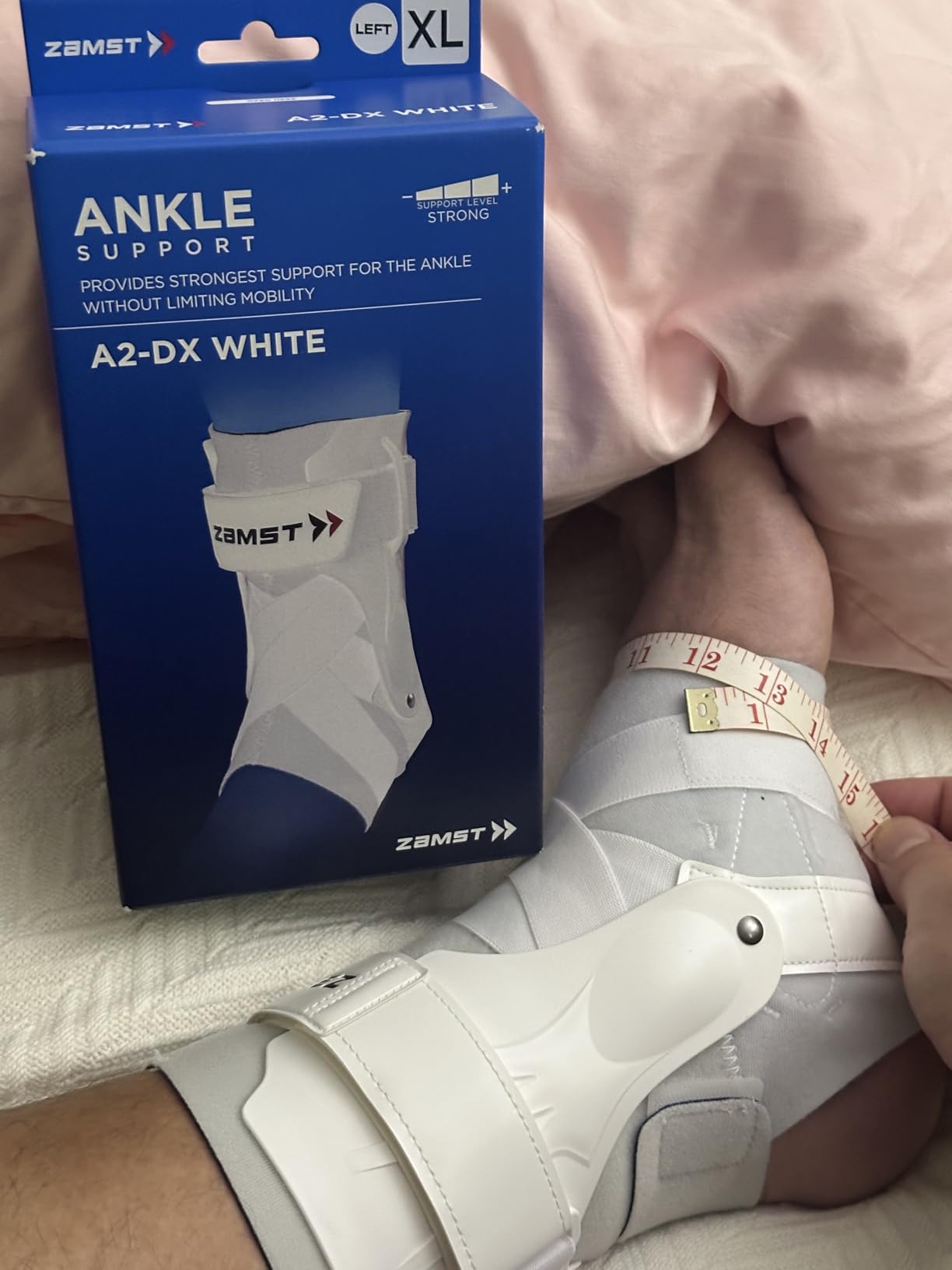 Zamst A2-DX Sports Ankle Brace with Protective Guards For High Ankle Sprains and Chronic Ankle Instability - for Basketball, Volleyball, Lacrosse, Football customer photo 1