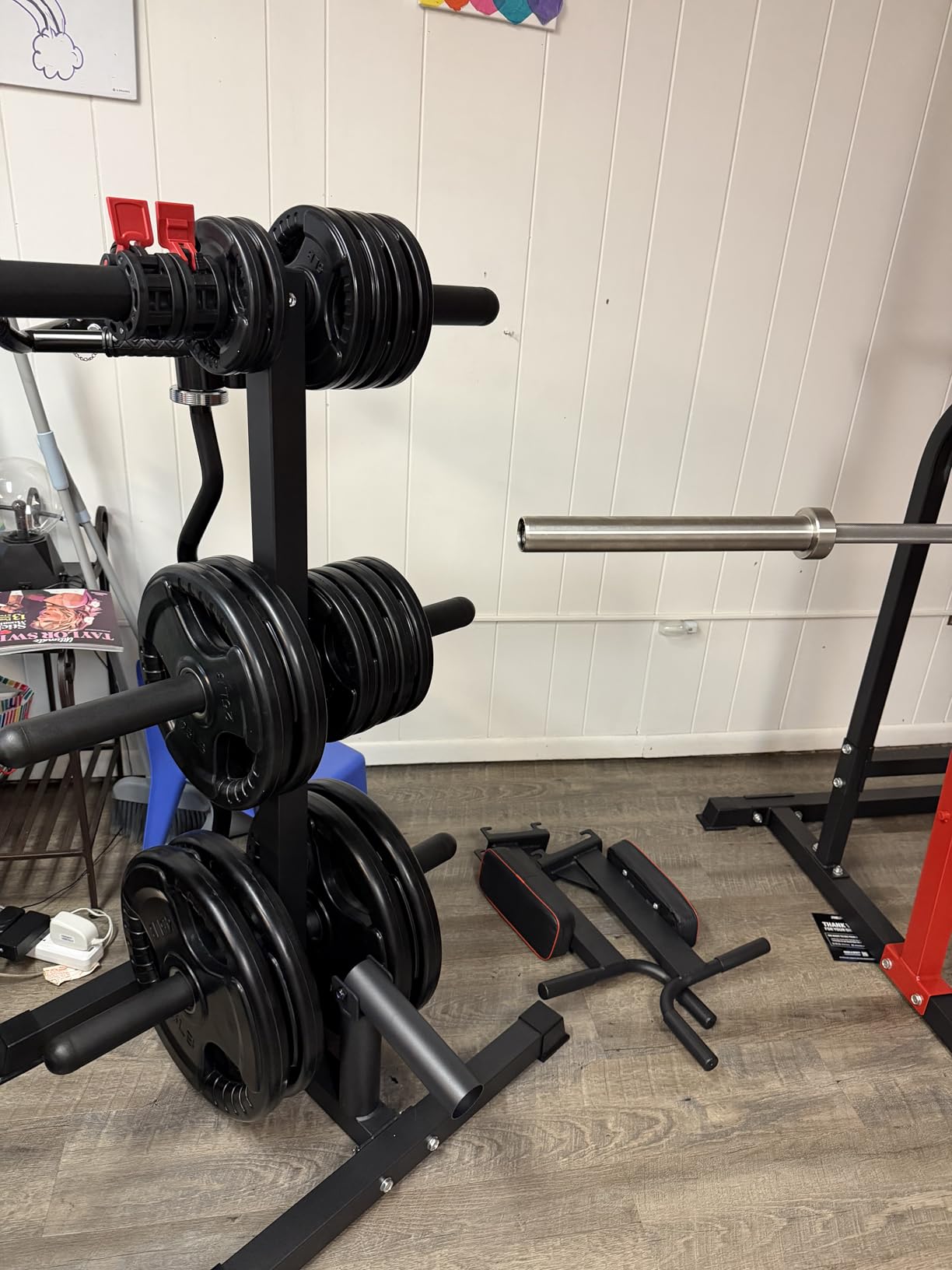 RitFit Weight Plates for Barbell, 2-Inch Olympic Rubber Grip Plates for Weightlifting and Strength Training in Home & Gym customer photo 2