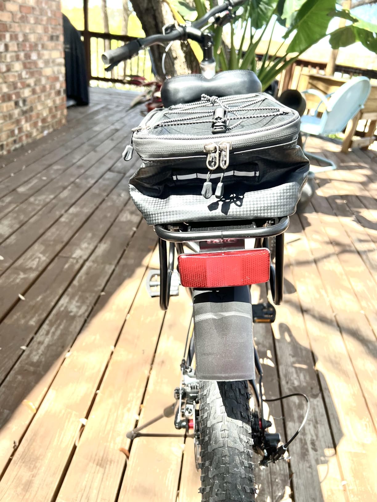 YONTUO Rear Bike Rack, Bike Cargo Rack w/Fender & Large Size Reflective, Quick Release Mountain Road Bicycle Rear Racks, Universal Bike Luggage Rack, Large Capacity Bike Pannier Rack customer photo 1