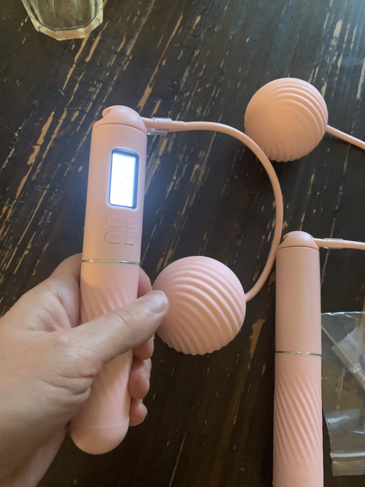 YOTTOY Skipping Ropes for Adults - Cordless Counter Jump Rope with Large Cordless Ball-Weighted Jump Rope for Women with LCD Display customer photo 1