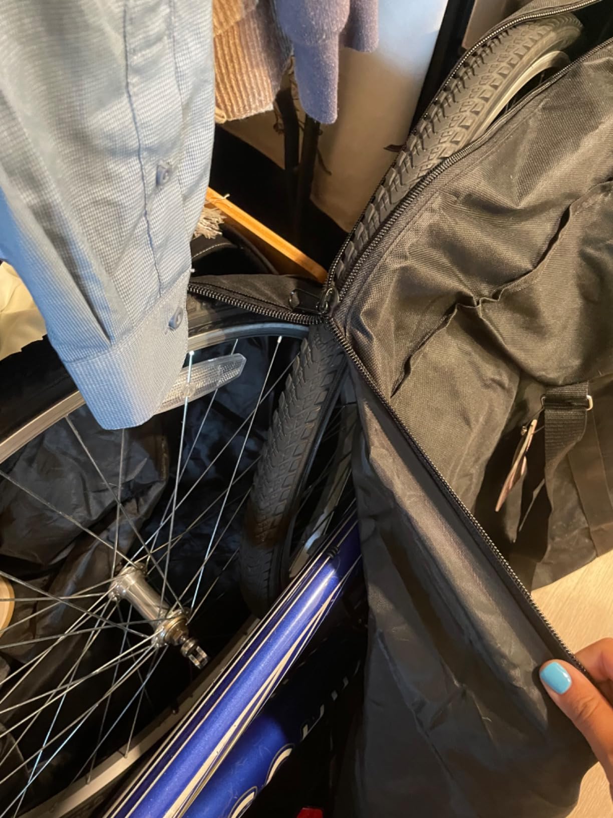 Bike Travel Bag Airplane,Heavy Duty 840D MTB Bicycle Box Case with Strong Webbing for Air Travel Flights Waterproof,Bicycle Outdoor Storage Box with Carry Bag customer photo 1