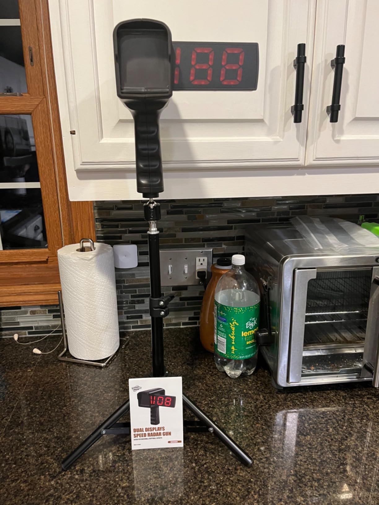 Baseball Radar Gun with Tripod, Speed Radar Gun for Baseballs Softball, LED+LCD Larger Display, Handheld or Hand Free Speed Sensors Base Ball Speed Training Equipment for All Baseball Players customer photo 1