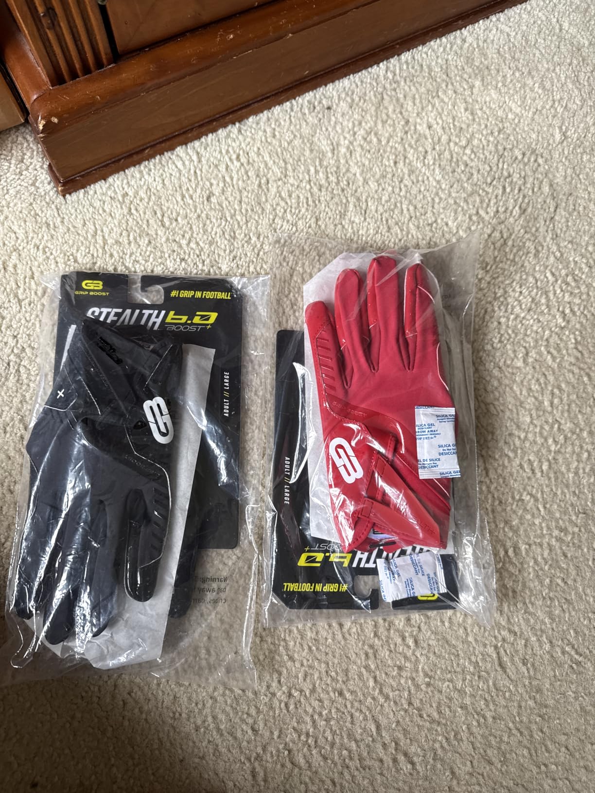 Grip Boost Football Gloves - Solid Stealth 6.0 Boost Plus Sticky Technology - Adult and Youth Football Gloves for Wide Receiver - Men's and Boys Sizes customer photo 2