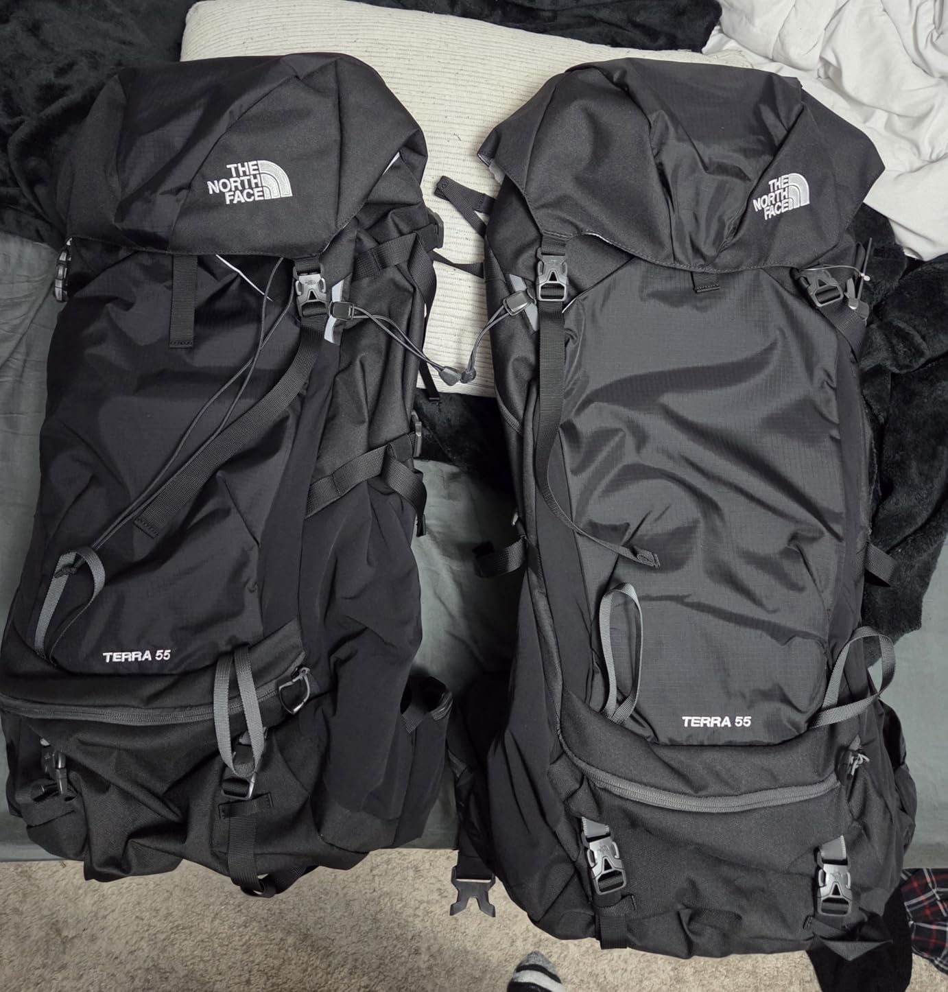 The North Face Terra 55 Backpack - Unisex Hiking Pack with Pole & Ice Axe Attachments, TNF Black/Asphalt Grey-NPF customer photo 1