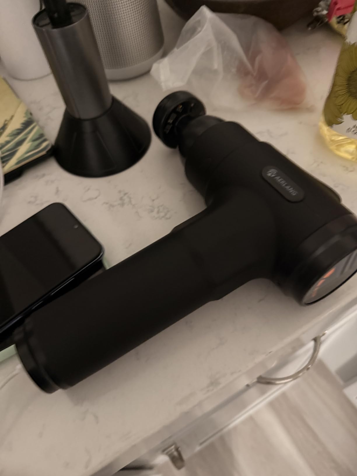 AERLANG Massage Gun with Heat Deep Tissue Back Massager Neck Massager for Pain Relief, Muscle Percussion Massage Gun, Birthday Gifts for Men Women Dad him Handheld Message Gun with 7 Heads & Silent, Back Massager for Athletes for Pain Relief Percussion Handheld Massage Gun, Carrying Case customer photo 2