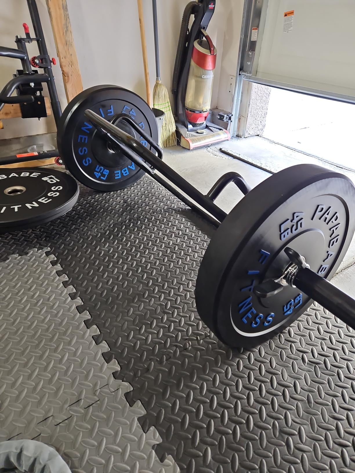 Papababe Weight Plates, 2-Inch Weights Plates Set, Floor Protective Rubber Weight Plates, 10-600lbs Bumper Plates for Barbell Strength Training & Weightlifting (Single/Pair/Full Set) customer photo 2