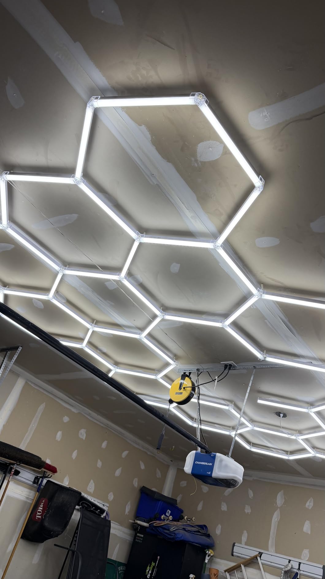 HYPERLITE Gen II Hexagon Garage Lights: 168W 16800LM 5 Grids Hexagon Led Light, 6500K Ultra Bright Honeycomb Hex Lights, Durable Design for Garage, Shop, Basement, Barber, Homegym customer photo 2