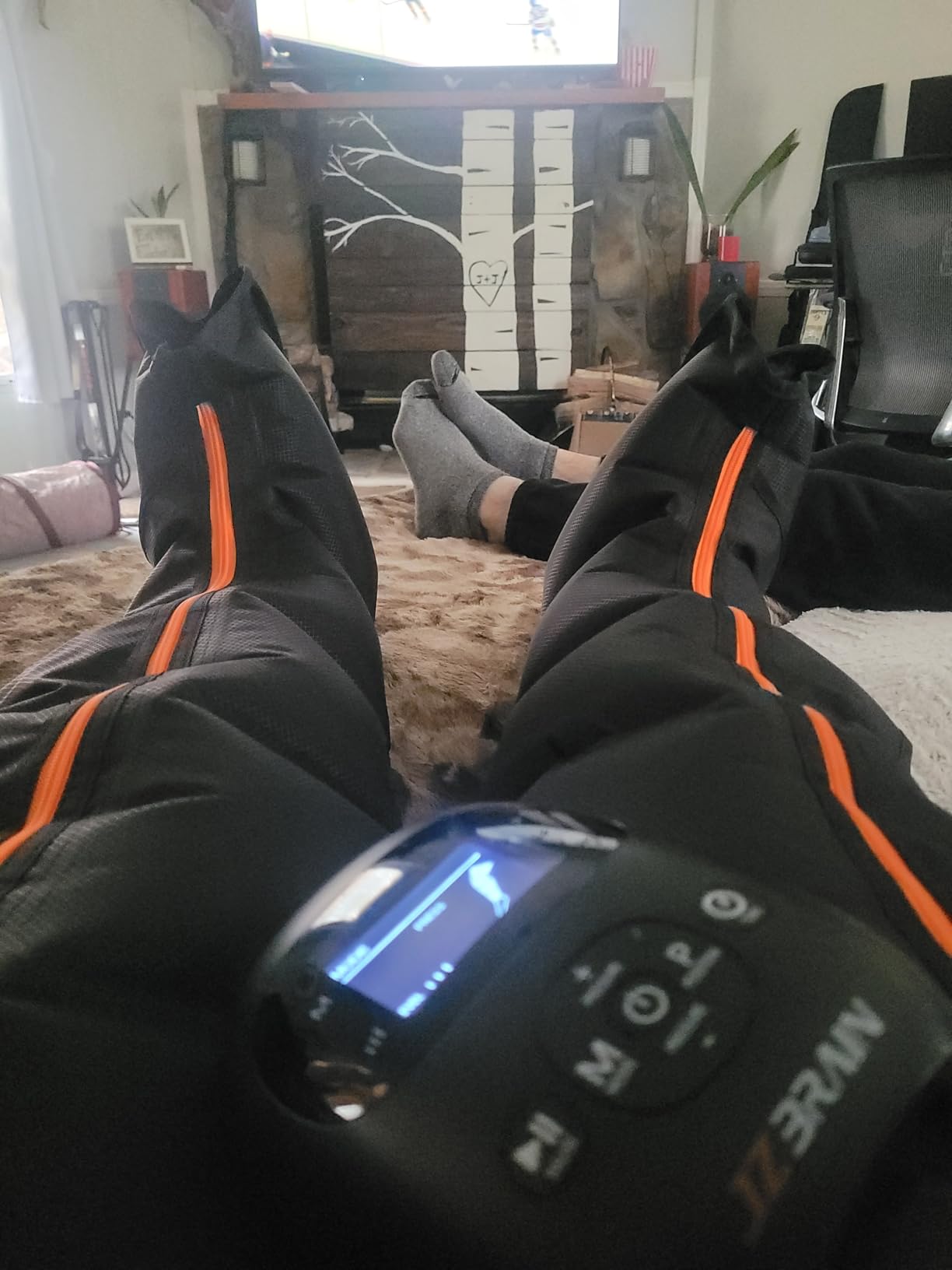 JZBRAIN Air Compression Boots Leg Massager Recovery System for Circulation | Professional Grade, Sequential Massage, Cordless and Rechargeable Use, 3500mAh, 5H Runtime, 6 Modes, 8 Intensity, Medium customer photo 1