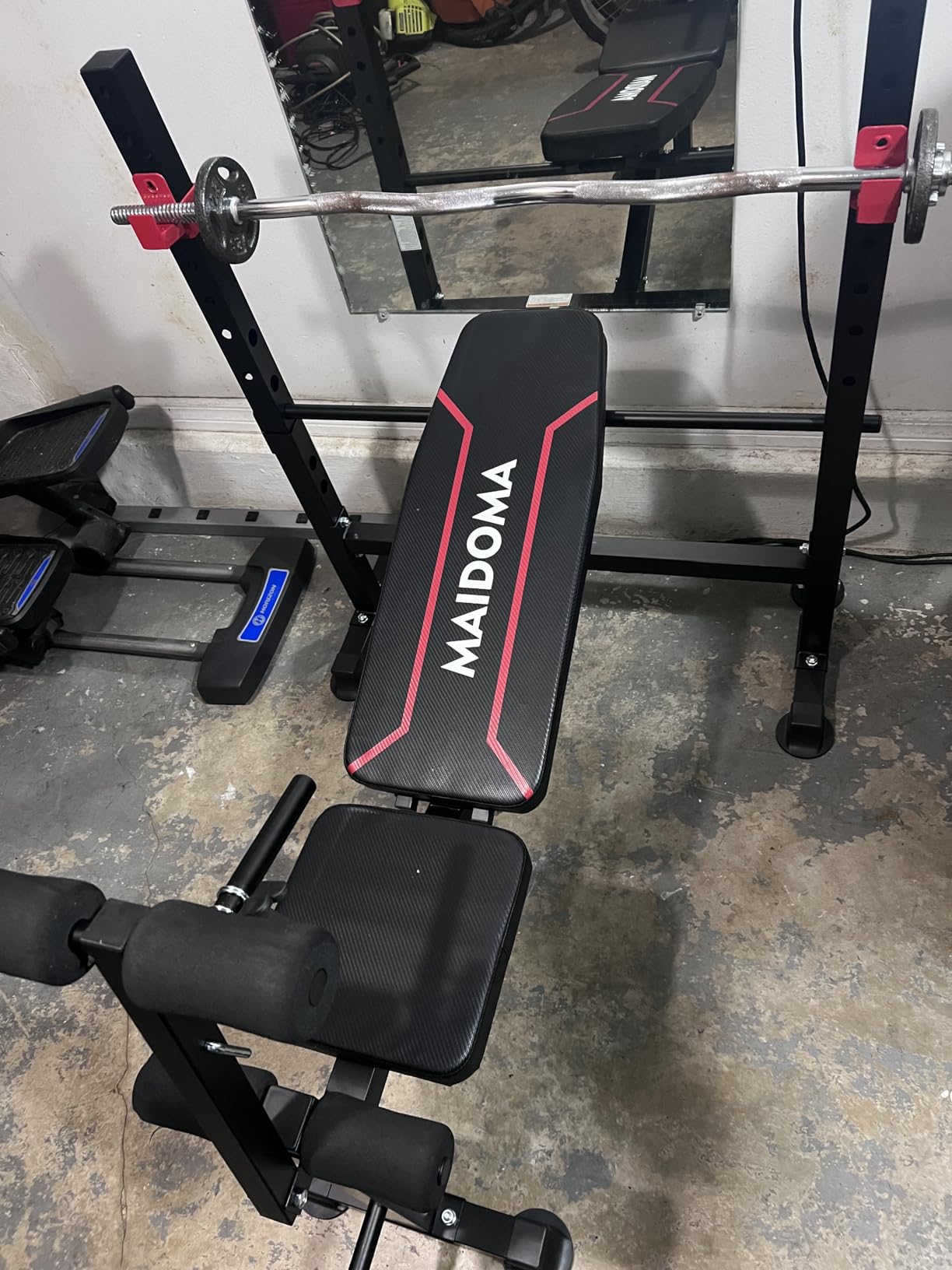 MAIDOMA Foldable 1500LBS Capacity 8 IN 1 Weight Bench Set with Leg Extension/Squat Rack/Preacher Curl, Adjustable Bench Press for Home Gym Full Body Workout (US Stock) customer photo 2