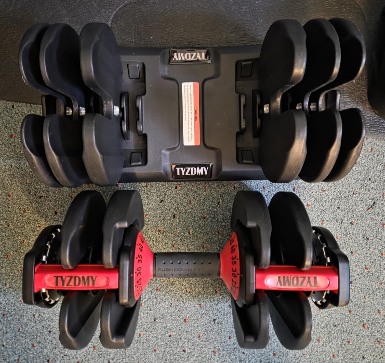 TYZDMY Adjustable Dumbbells Set of 2, 52.5 lbs Pair 105 lbs, 15-in-1, for Men/Women Home Strength Training Equipment customer photo 2