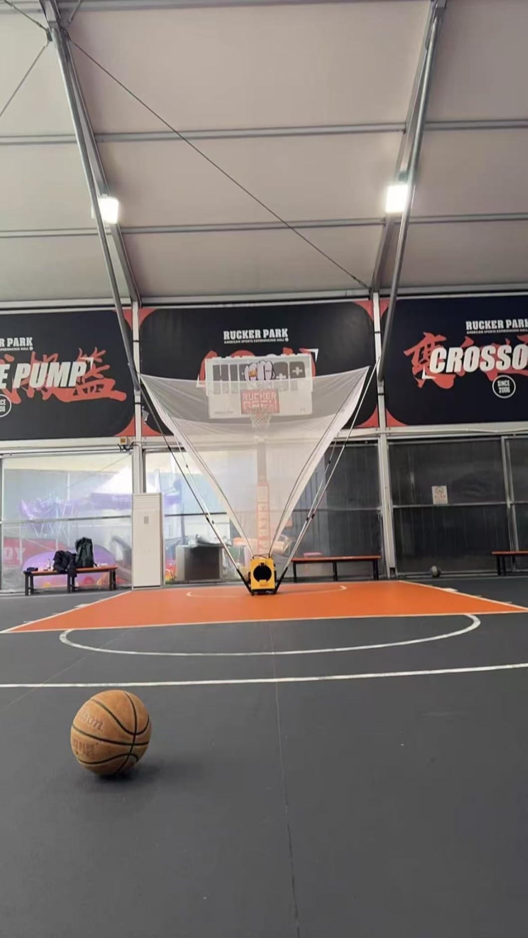 Efficraft Automatic Basketball Shooting Machine, Dual-Power Rechargeable/Plug-in Shooting Trainer, 2-in-1 Electric Basketball Rebounder Machine customer photo 1