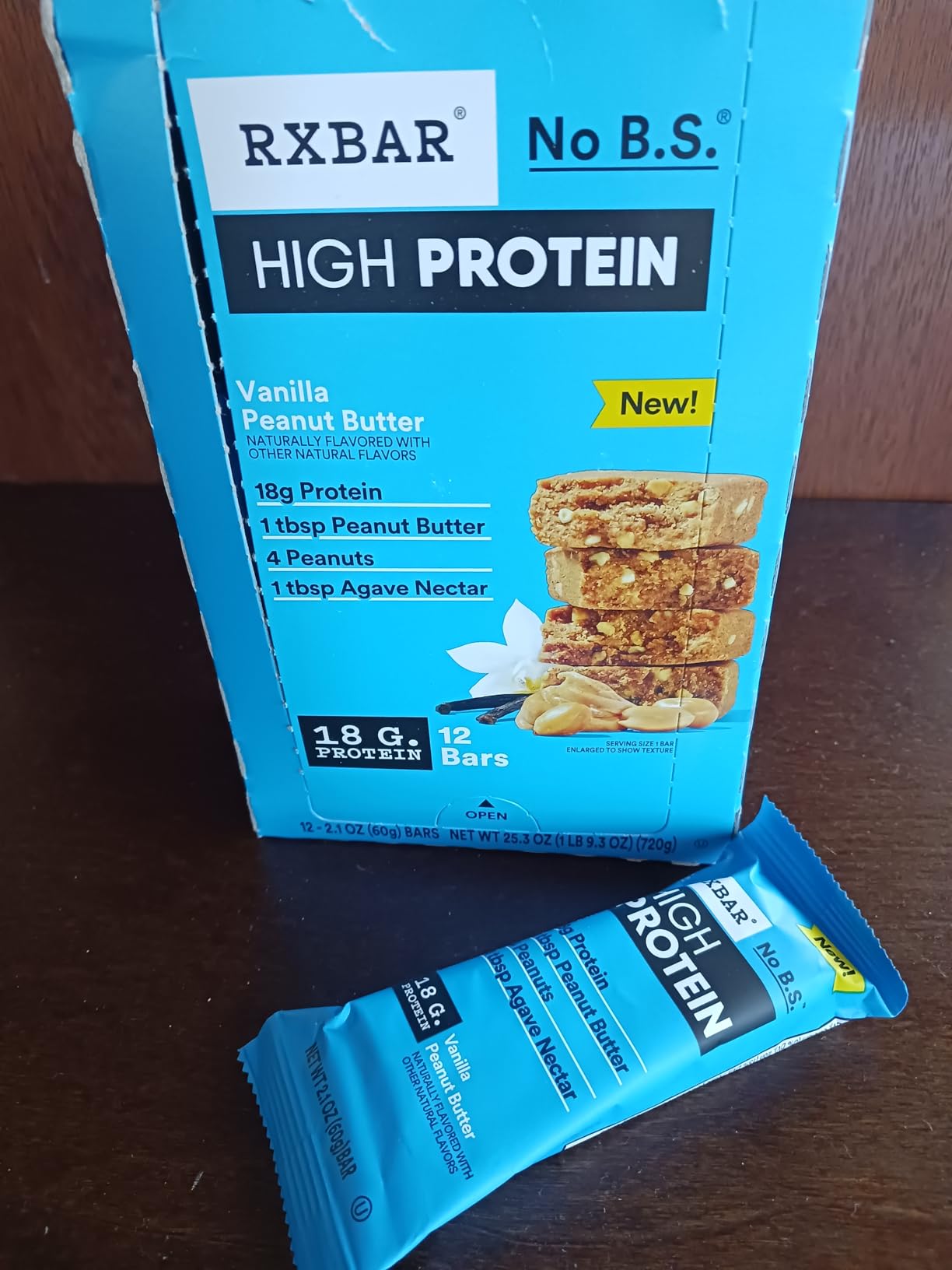 RXBAR High Protein Bars, 18g Protein, Gluten Free, Protein Snacks, Vanilla Peanut Butter, 25.3oz Box (12 Bars) customer photo 1