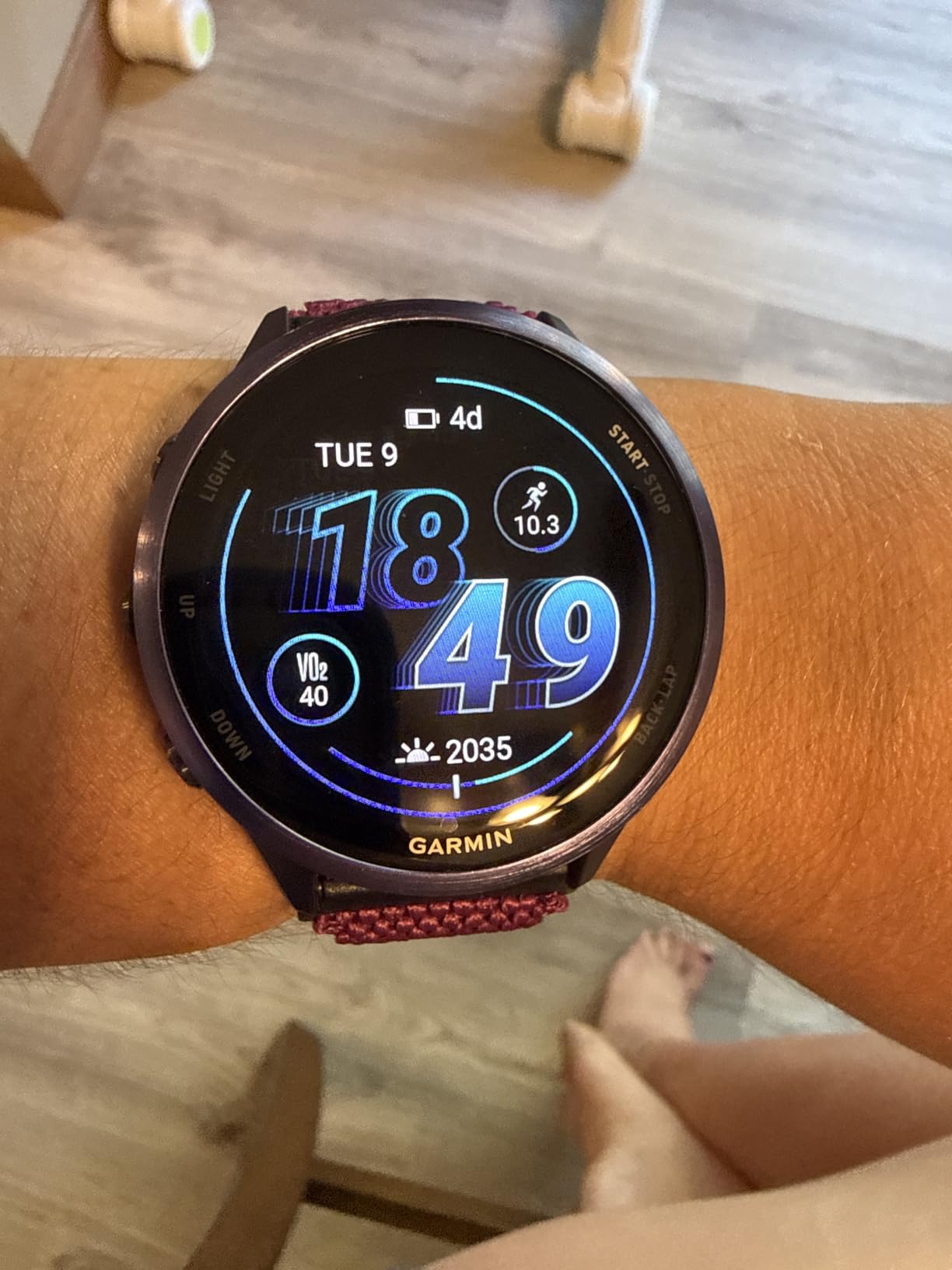 Garmin Forerunner 570, 42mm, Advanced GPS Running and Triathlon Smartwatch, AMOLED Display, Training and Recovery Features, Cloud Blue Aluminum customer photo 1