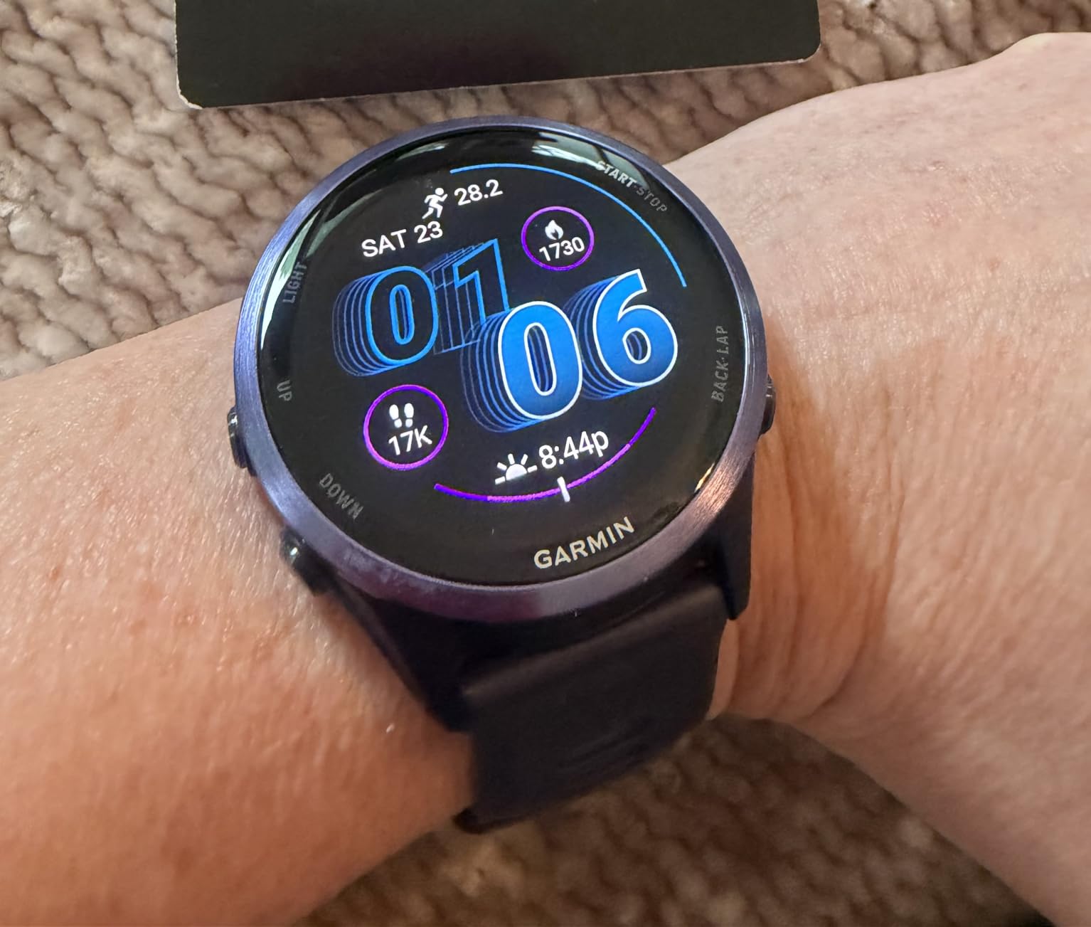 Garmin Forerunner 570, 42mm, Advanced GPS Running and Triathlon Smartwatch, AMOLED Display, Training and Recovery Features, Cloud Blue Aluminum customer photo 2