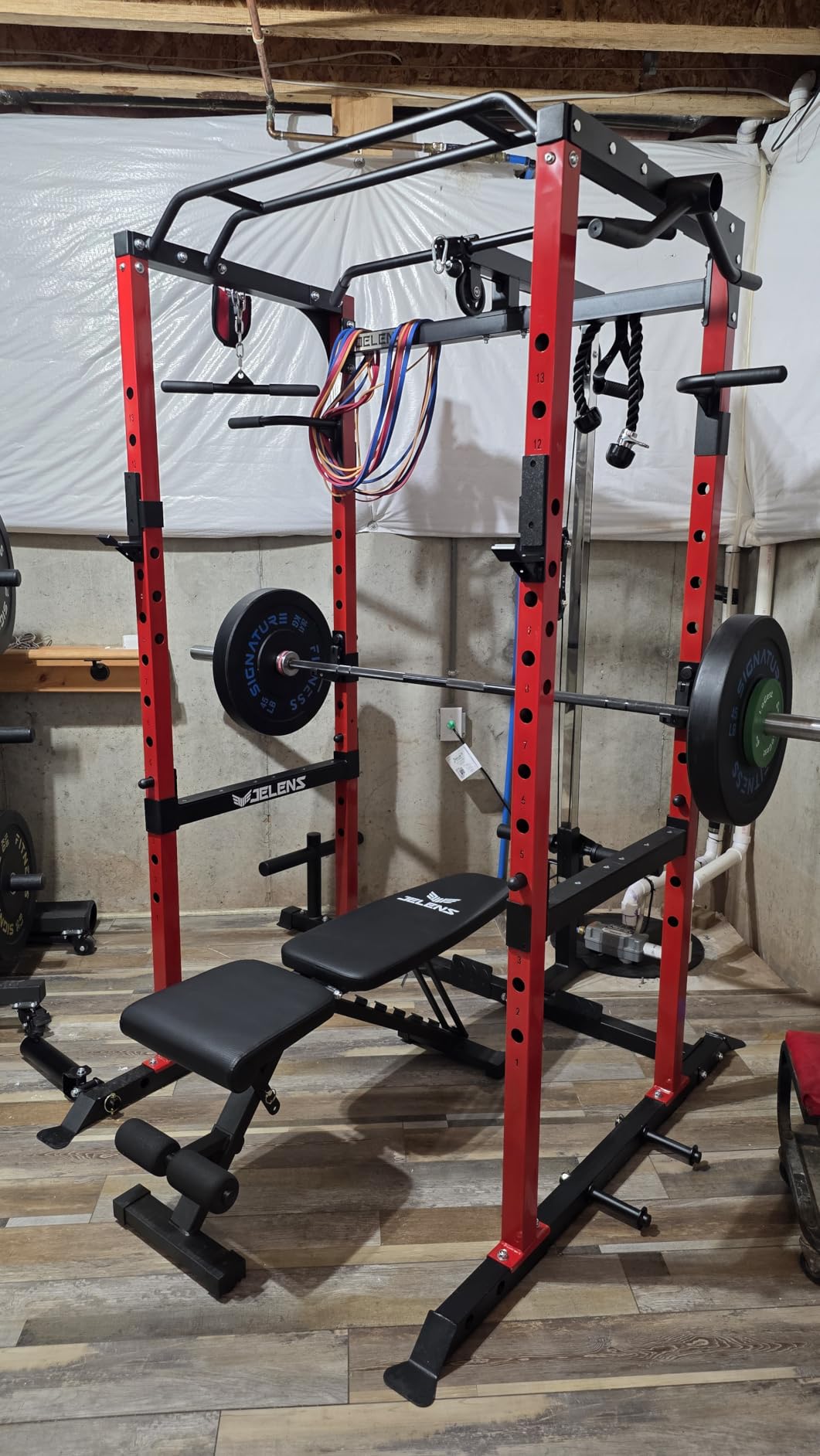 JELENS S21 Power Cage, Multi-Function Power Rack with Adjustable Cable Crossover System, 2000LBS Squat Rack for Home Gym with More Training Attachments customer photo 2