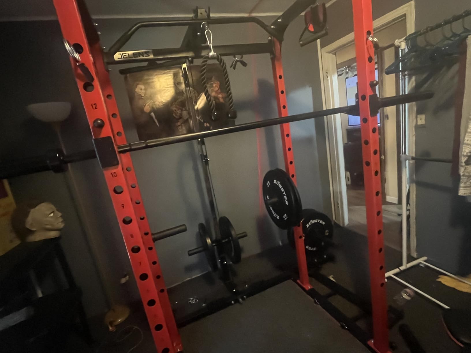 HANDBODE 7 ft Olympic Barbell, 2-Inch 45 lb Weight Bar with Knurled Grip - 1000lb Capacity, Hard Chrome Finish customer photo 2