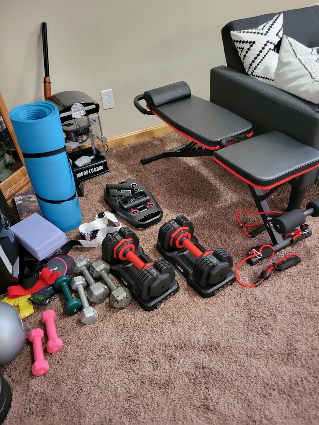 ALSO GO Adjustable Weight Bench, Workout Benches with Leg Extension, Foldable Incline Decline Bench Press, Roman Chair, Full Body Strength Training Equipment for Home Gym customer photo 1