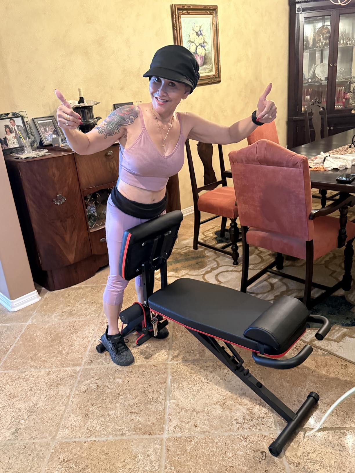 ALSO GO Adjustable Weight Bench, Workout Benches with Leg Extension, Foldable Incline Decline Bench Press, Roman Chair, Full Body Strength Training Equipment for Home Gym customer photo 2