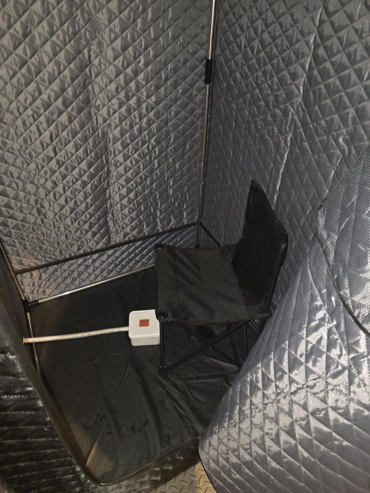 KASUE Portable Steam Sauna Tent for Home, Infrared Sauna with 3L Steamer, 9 Temp Levels & 99 Min Timer, 5-Layer Waterproof Insulated, Folding Chair Included, Indoor Spa (Light Black) customer photo 2