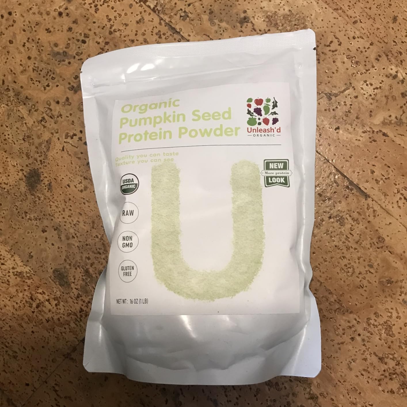 Unleash'd Organic Pumpkin Seed Protein Powder 16oz - Vegan, Non-GMO, Plant-Based Protein, No Artificial Sweeteners, Supports Immune Health customer photo 1