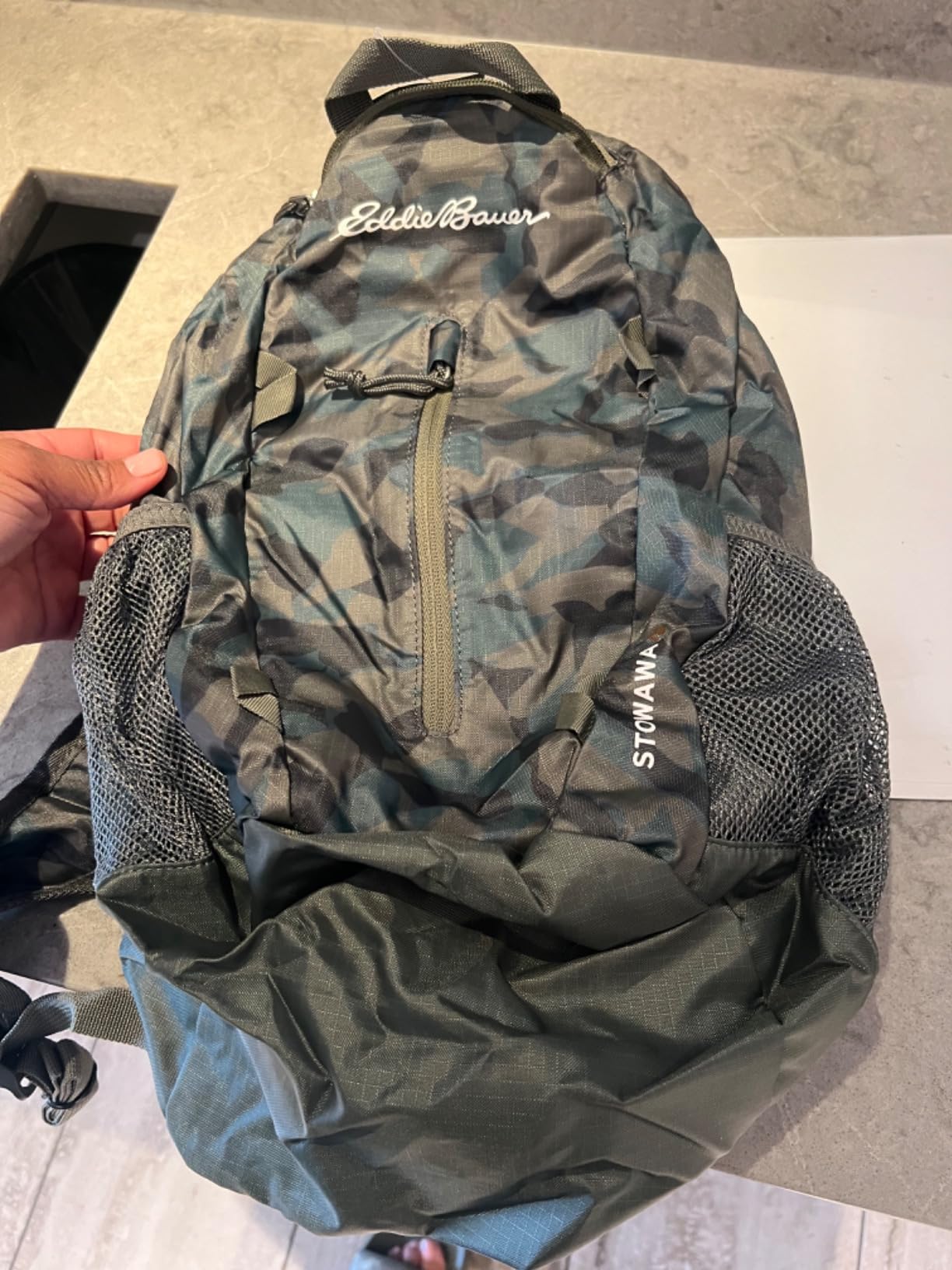 Eddie Bauer Stowaway Packable Backpack | Travel | Outdoor | Lightweight | Foldable | Durable | Ripstop Polyester | 30L - Marine customer photo 2