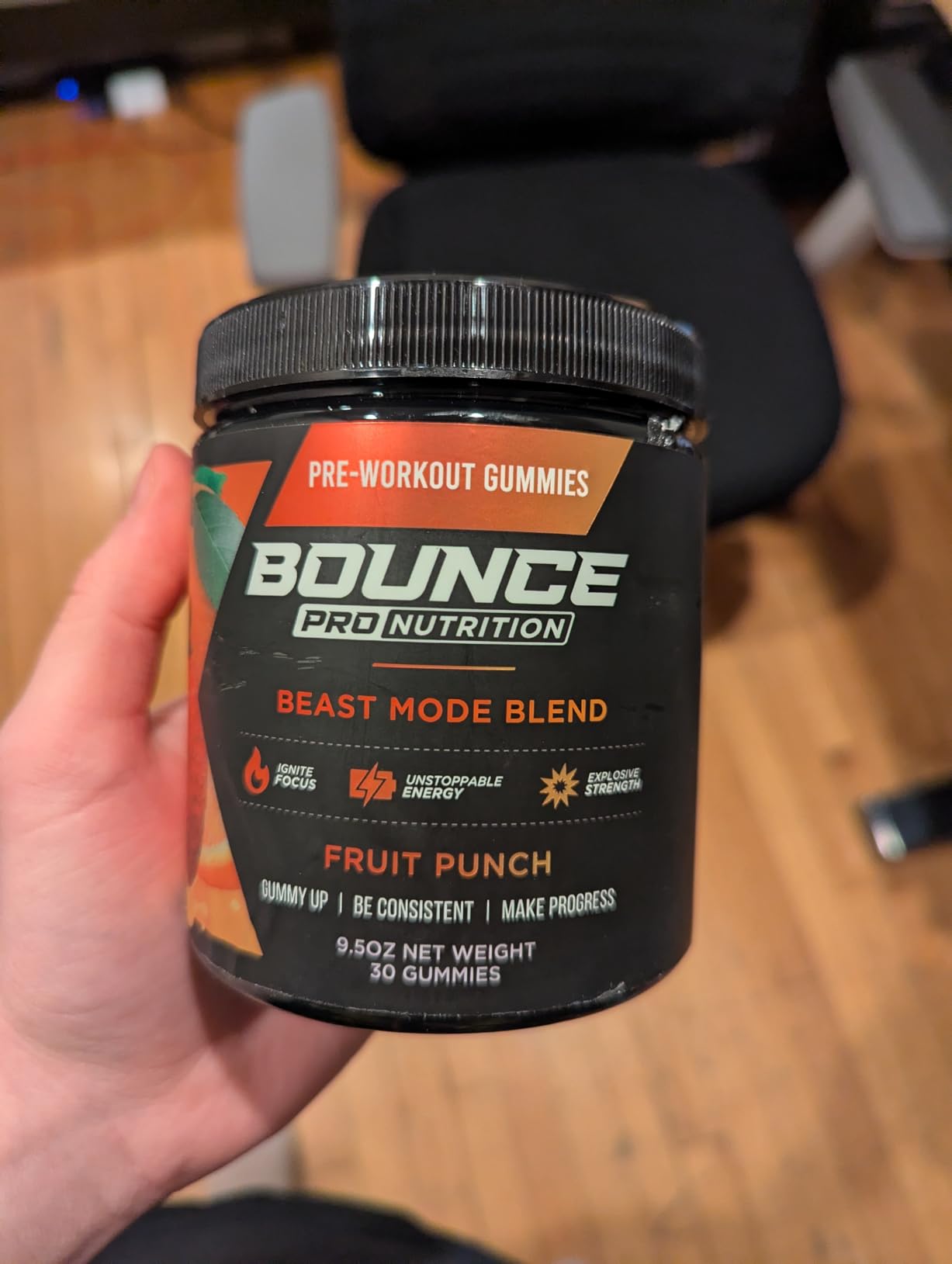 Bounce Pro Beast Mode Pre Workout Gummies with 320mg Caffeine, Beta-Alanine & L-Tyrosine for Energy, Focus & Training Intensity - Fruit Punch (50 Count) customer photo 2