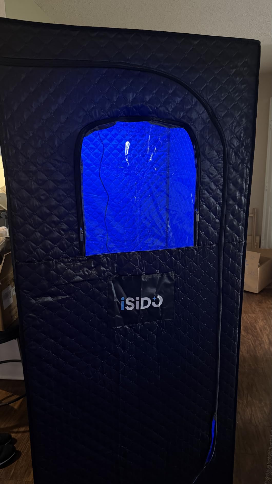 Infrared Steam Sauna with 660nm Red & Blue Light Therapy & 850nm Infrared Light Panel, 3L 1300W Steamer, Folding Chair, XXL Portable Sauna Personal Sauna Box Sauna Tent Home Sauna customer photo 2
