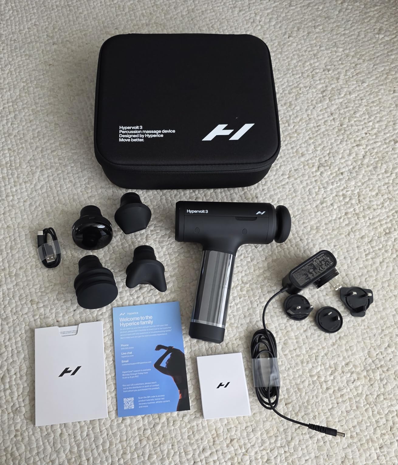 Hyperice Hypervolt 3 - QuietGlide Technology Handheld Percussion Massage Gun | 5 Speeds, 5 Interchangeable Heads customer photo 2