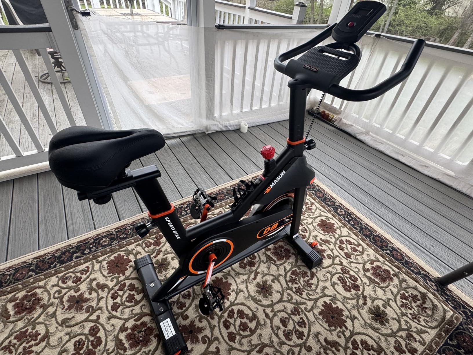 DMASUN Exercise Bike, Silent Magnetic Resistance Stationary Bike for Home with 330 LBS Capacity, Indoor Bike with Comfortable Seat Cushion, Digital Display with Tablet Holder customer photo 1