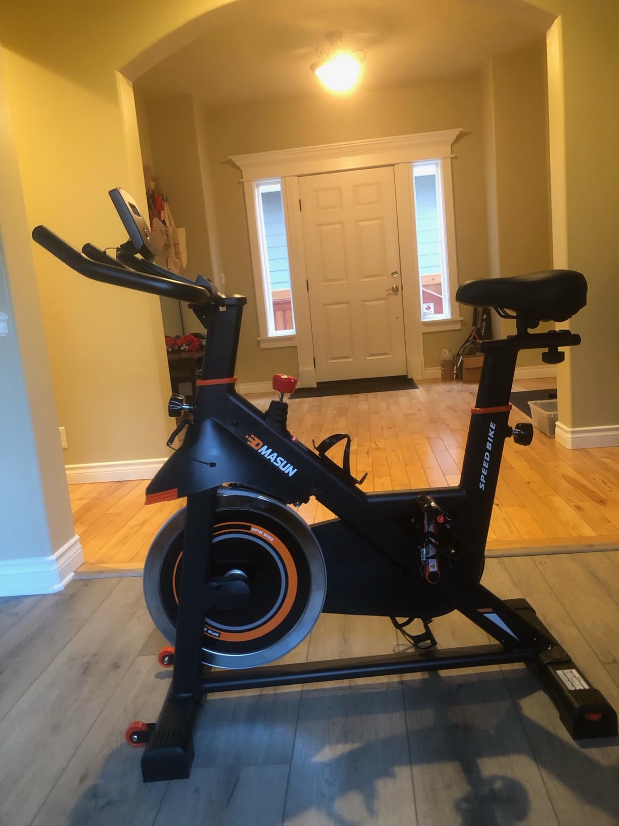 DMASUN Exercise Bike, Silent Magnetic Resistance Stationary Bike for Home with 330 LBS Capacity, Indoor Bike with Comfortable Seat Cushion, Digital Display with Tablet Holder customer photo 2