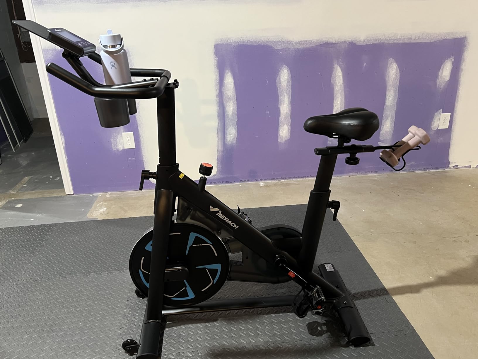 Merach Magnetic Exercise Bike, Low Noise Stationary Bike for Home with Comfortable Seat Cushion, Spinning Bike with 330 lb Weight Capacity customer photo 2