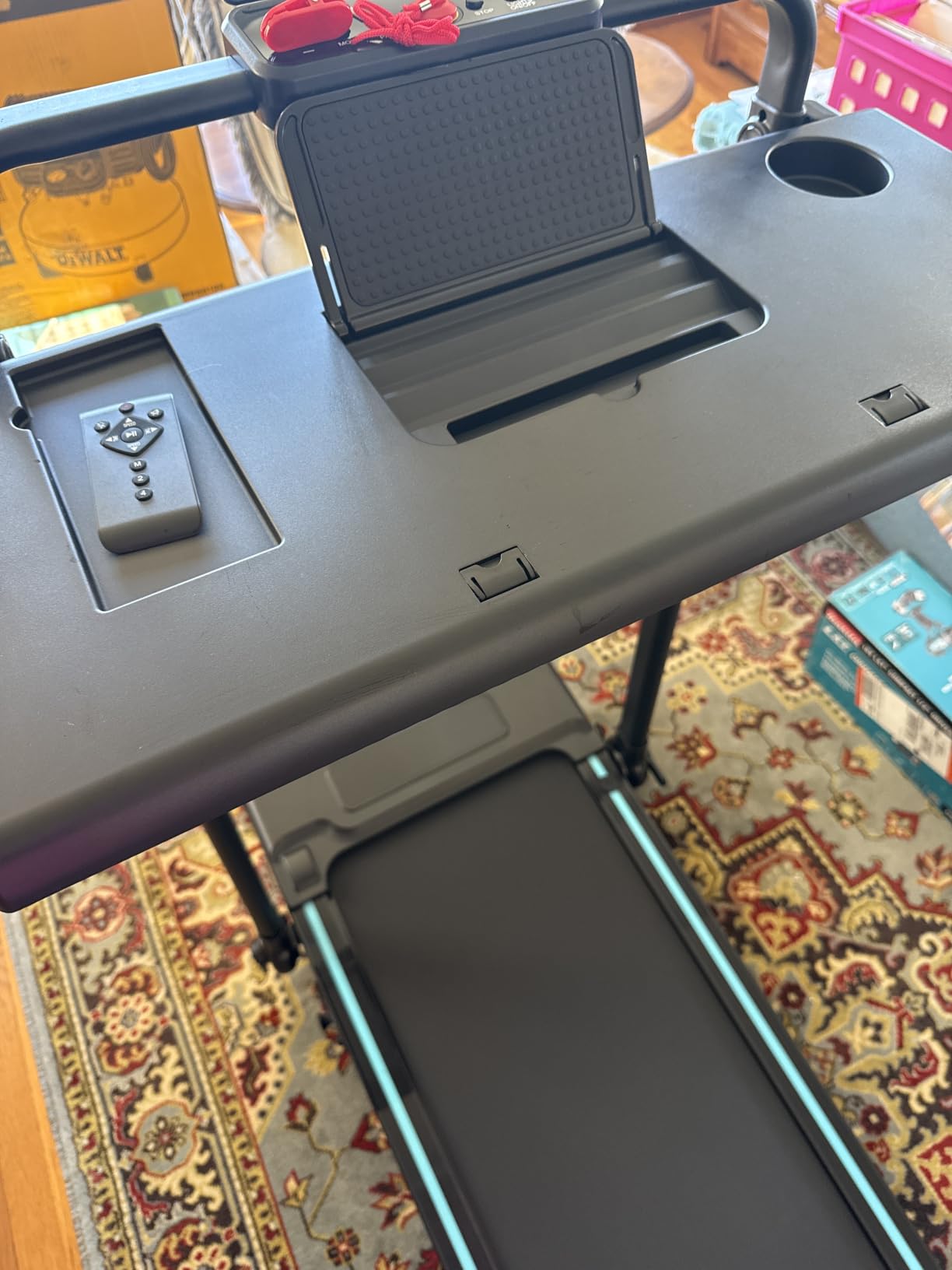 3.0HP Walking Pad Treadmill with Incline 2%-7%-12%, 6 in 1 Foldable Treadmill for Home with Removable Desk, Adjustable Handle Bar, RGB Lights, LED Display, Remote & APP Control, 330LBS Capacity customer photo 2