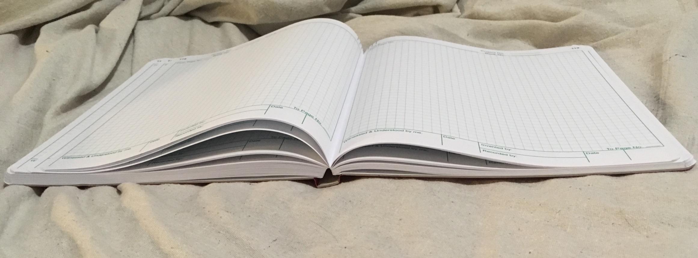 Flush Trimmed, Model #2001 Research Laboratory Notebook, 192 Pages, Smyth Sewn, 9.25 X 11.25, 4x4 Grid (Black Cover) customer photo 2